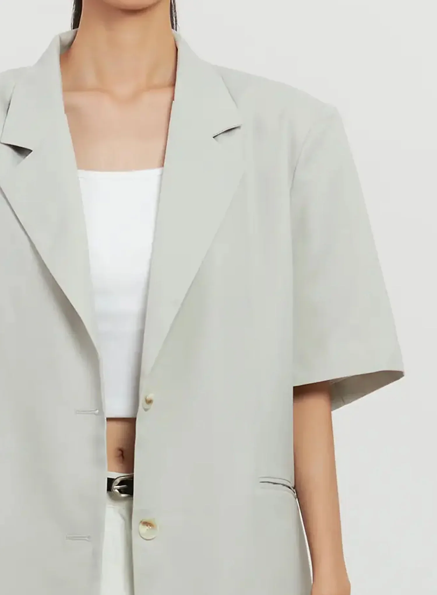 Short-Sleeve Blazer Jacket IL528 - Image 3