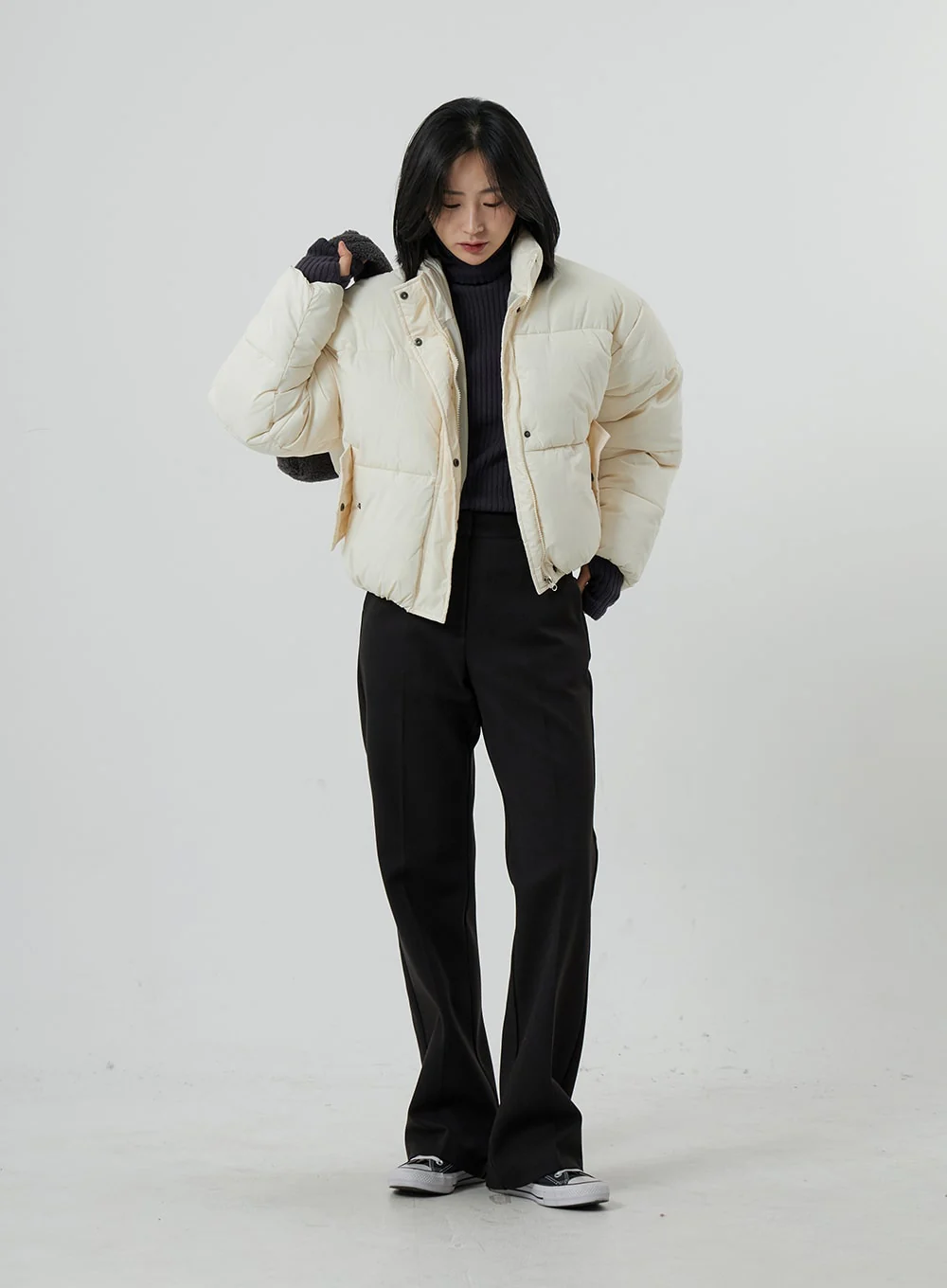 Short Sleeve Knit Turtleneck And Warmer Set OD13 - Image 11