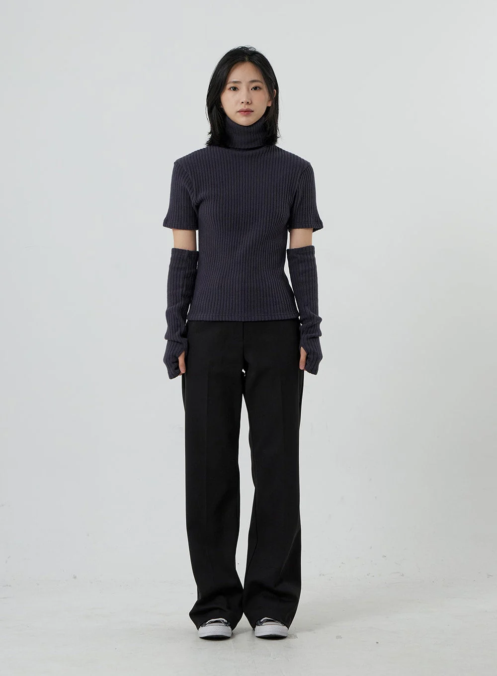 Short Sleeve Knit Turtleneck And Warmer Set OD13 - Image 14
