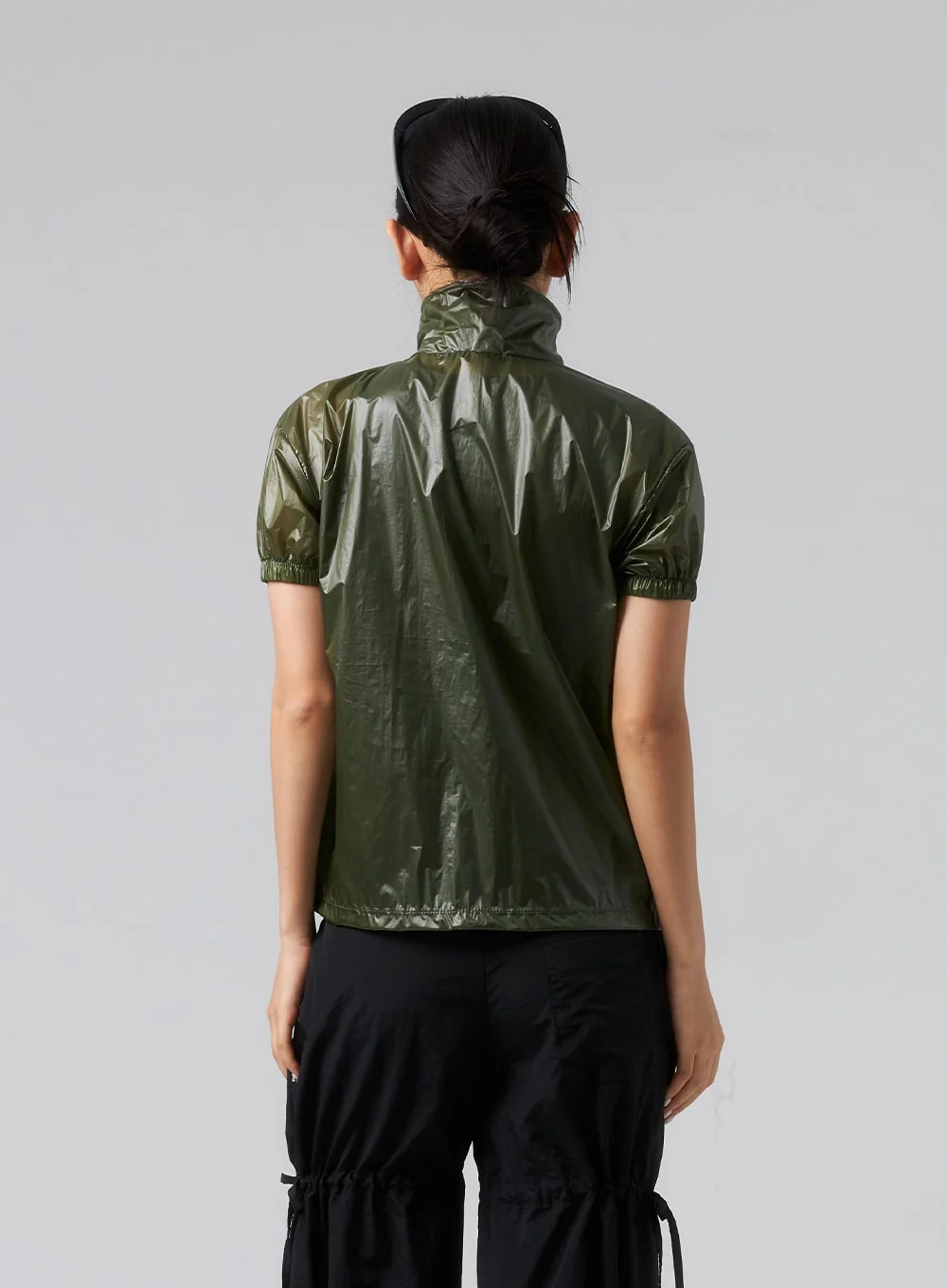 Short Sleeve Nylon Zip-Up CL319 - Image 6