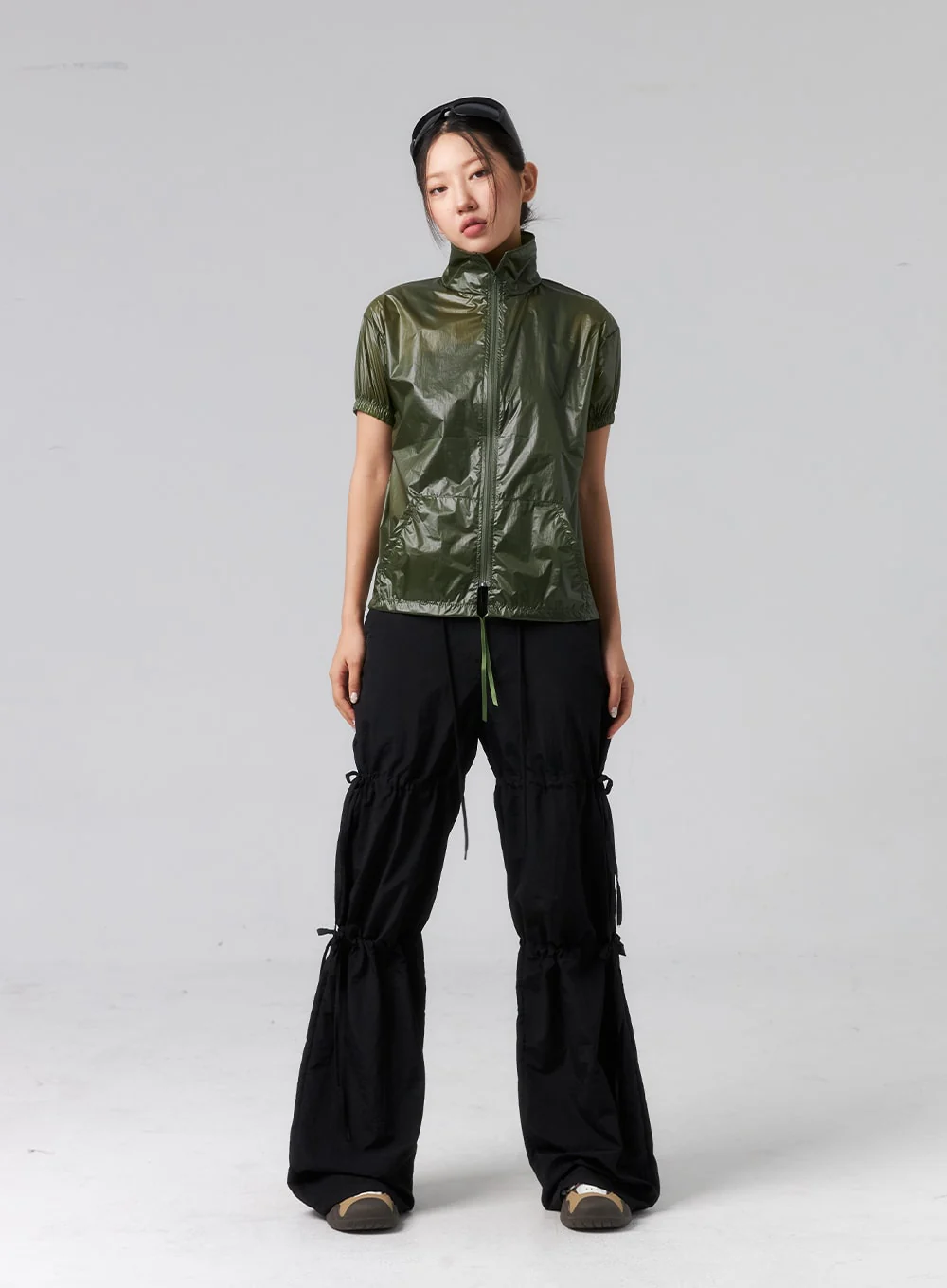 Short Sleeve Nylon Zip-Up CL319 - Image 8