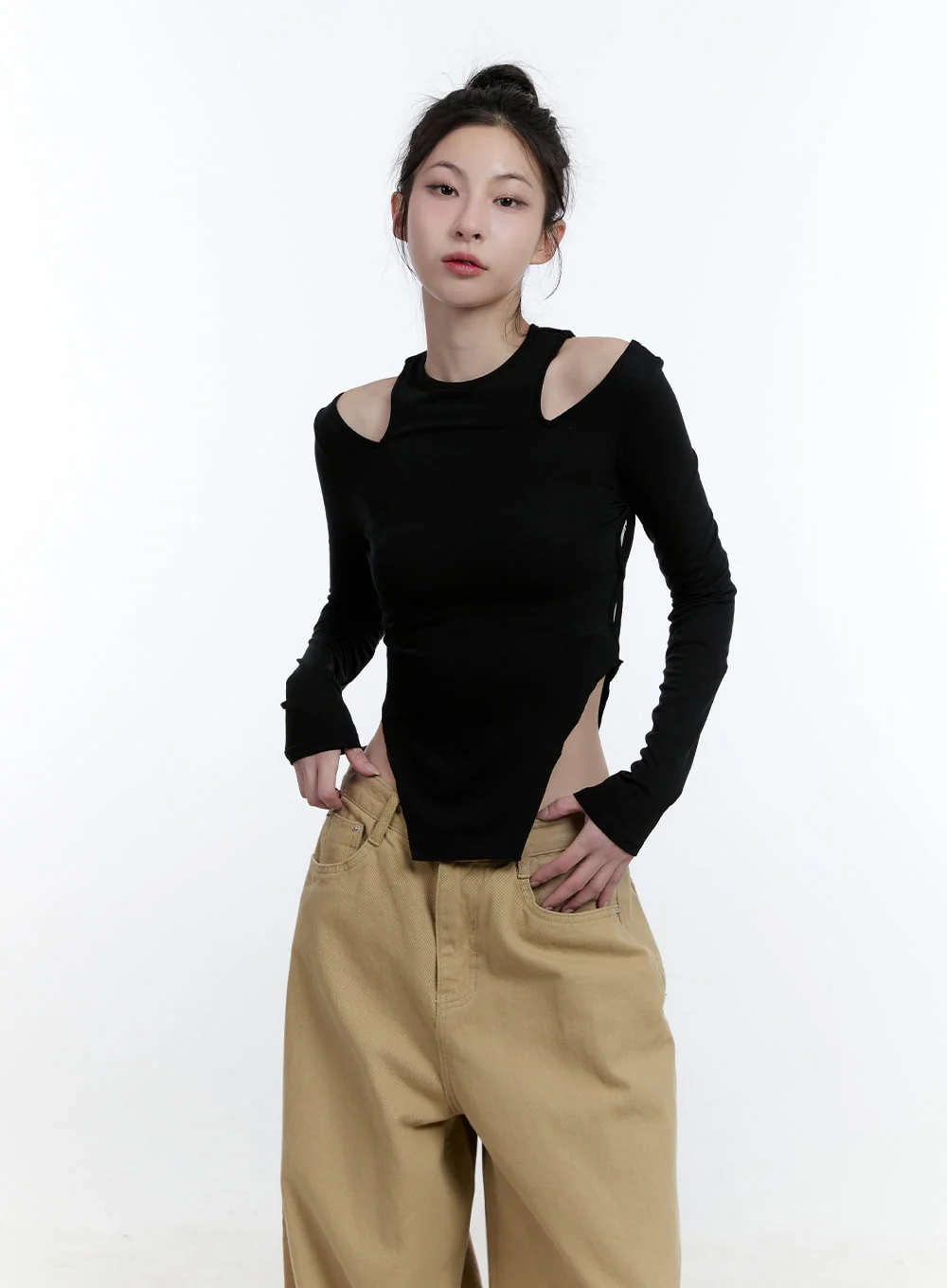 Shoulder Cut-Out Crop Top CJ521 - Image 8