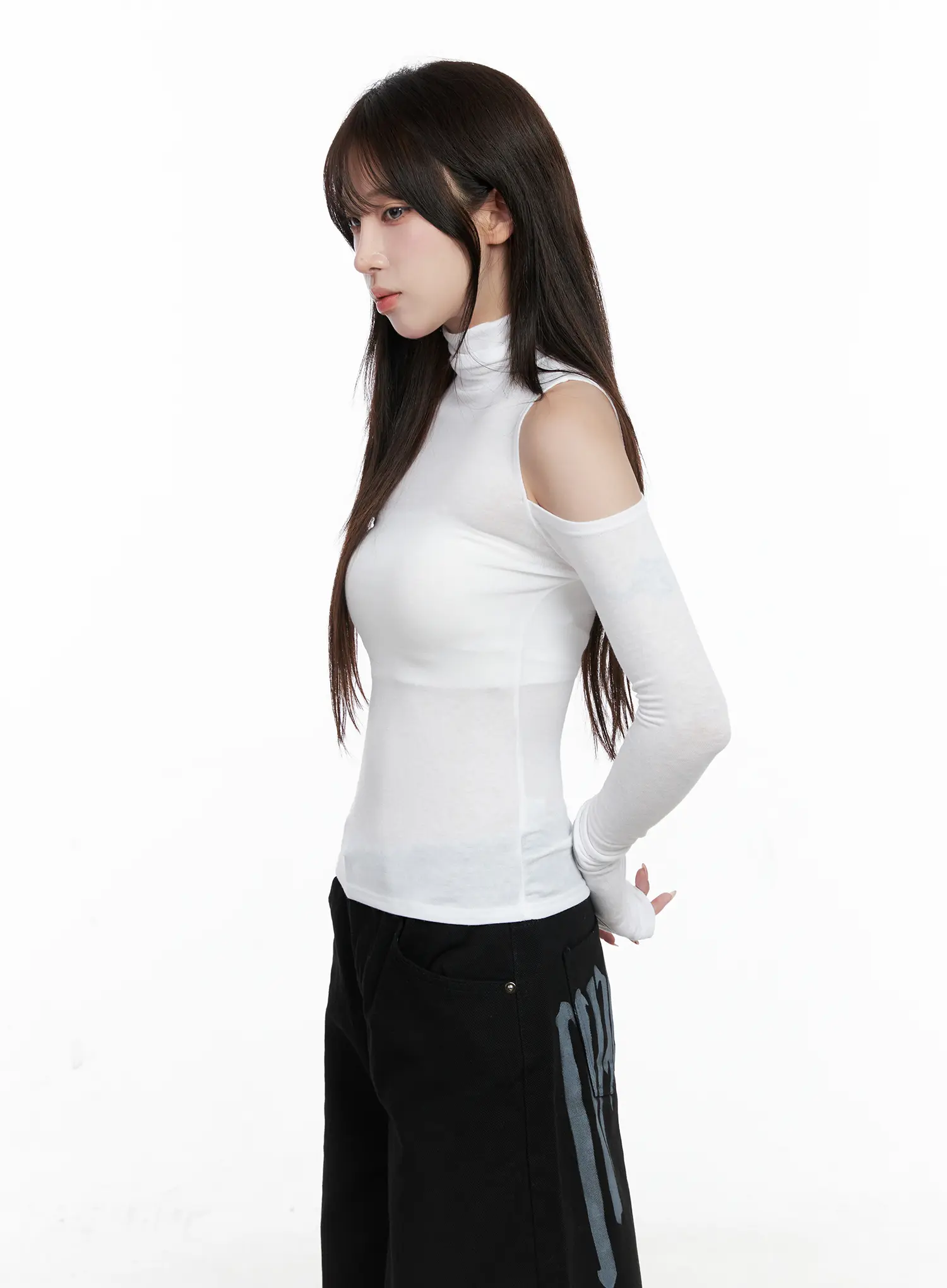 Shoulder Cut-Out Long Sleeve Top CO521 - Image 6