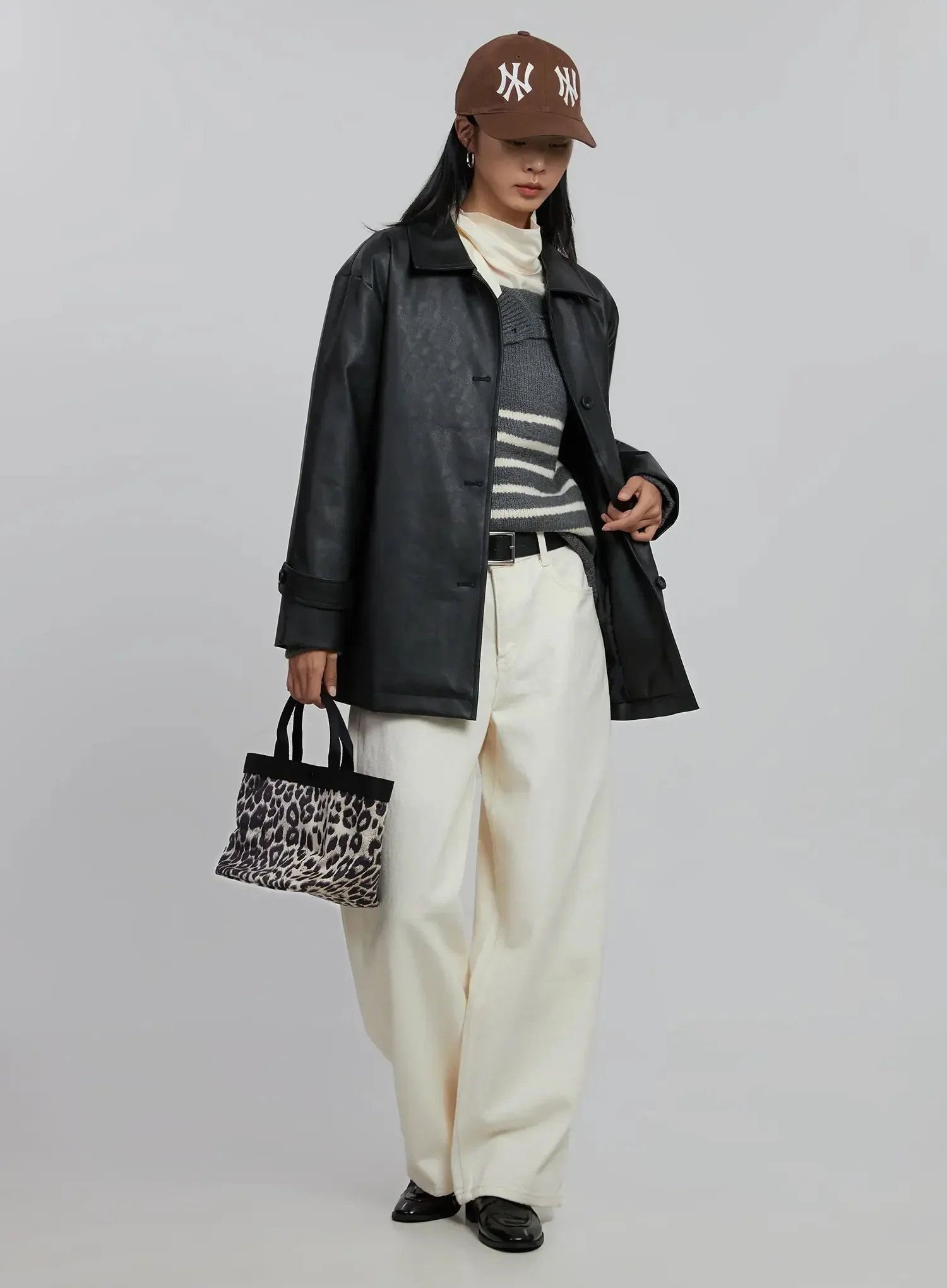 Shoulder Cutout Striped Knit Sweater ID504 - Image 13