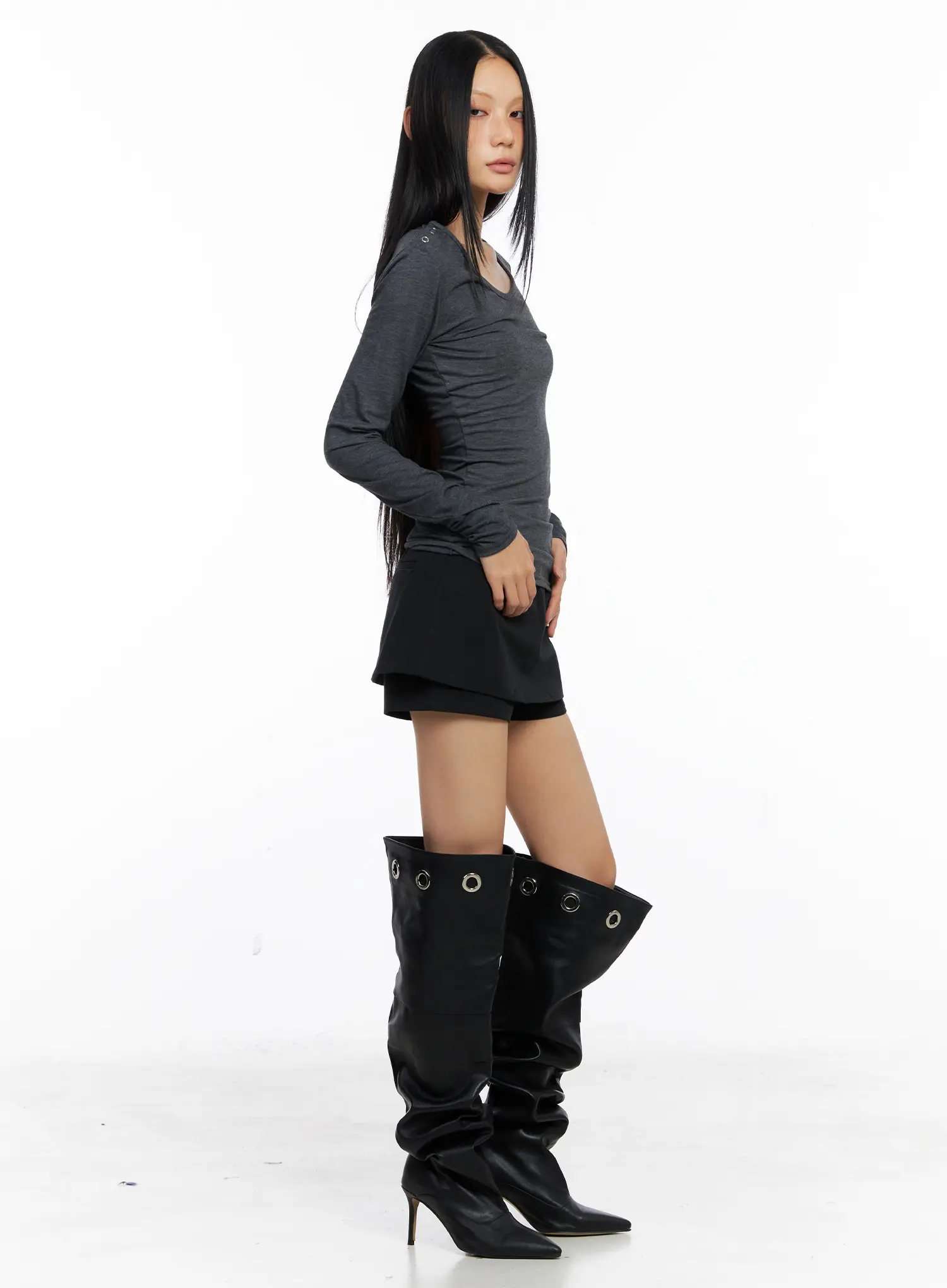 Shoulder Snap Detail Long Sleeve CS509 - Image 4