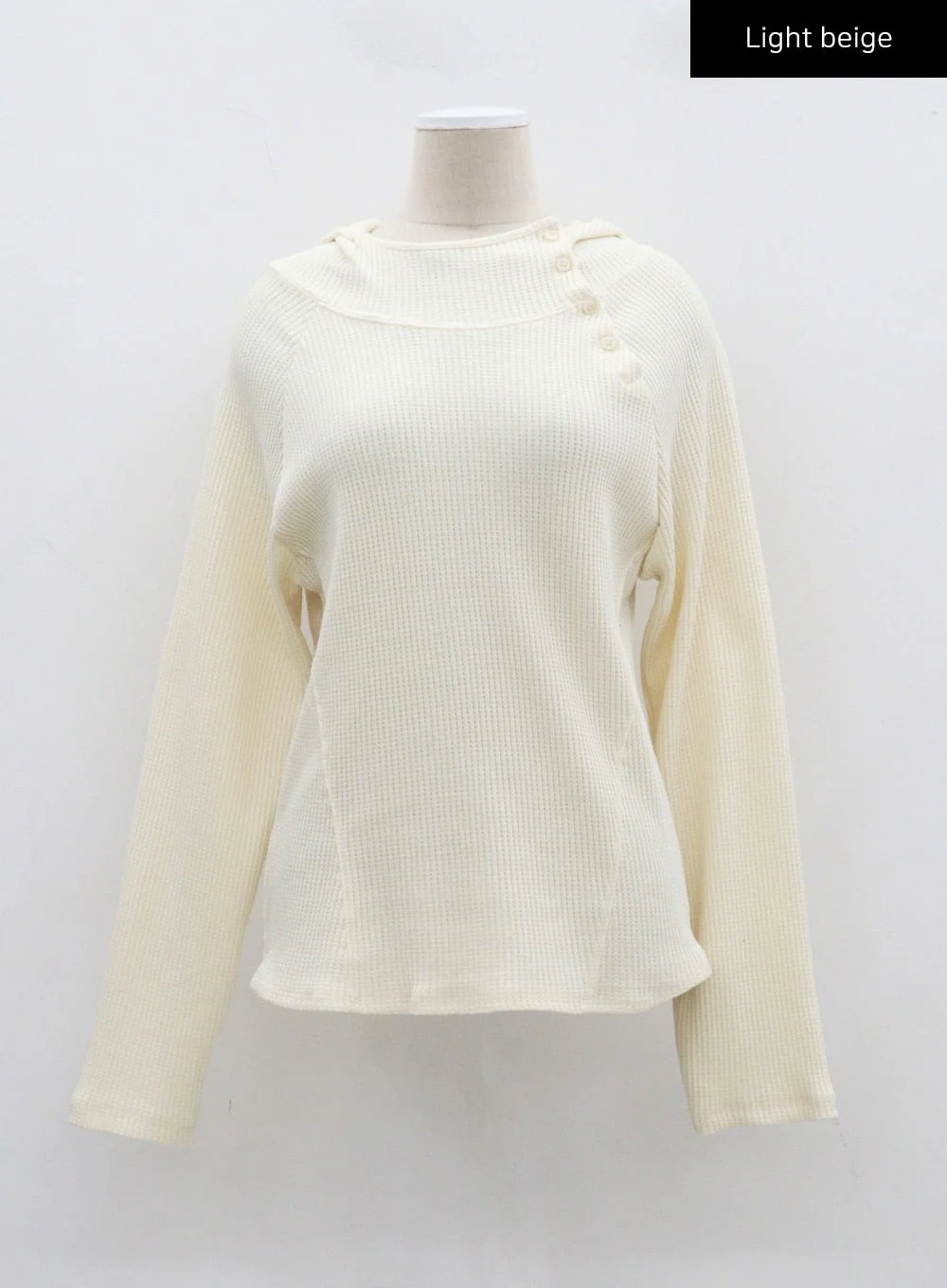 Side Button Detail Knit Hoodie CJ318 - Image 19