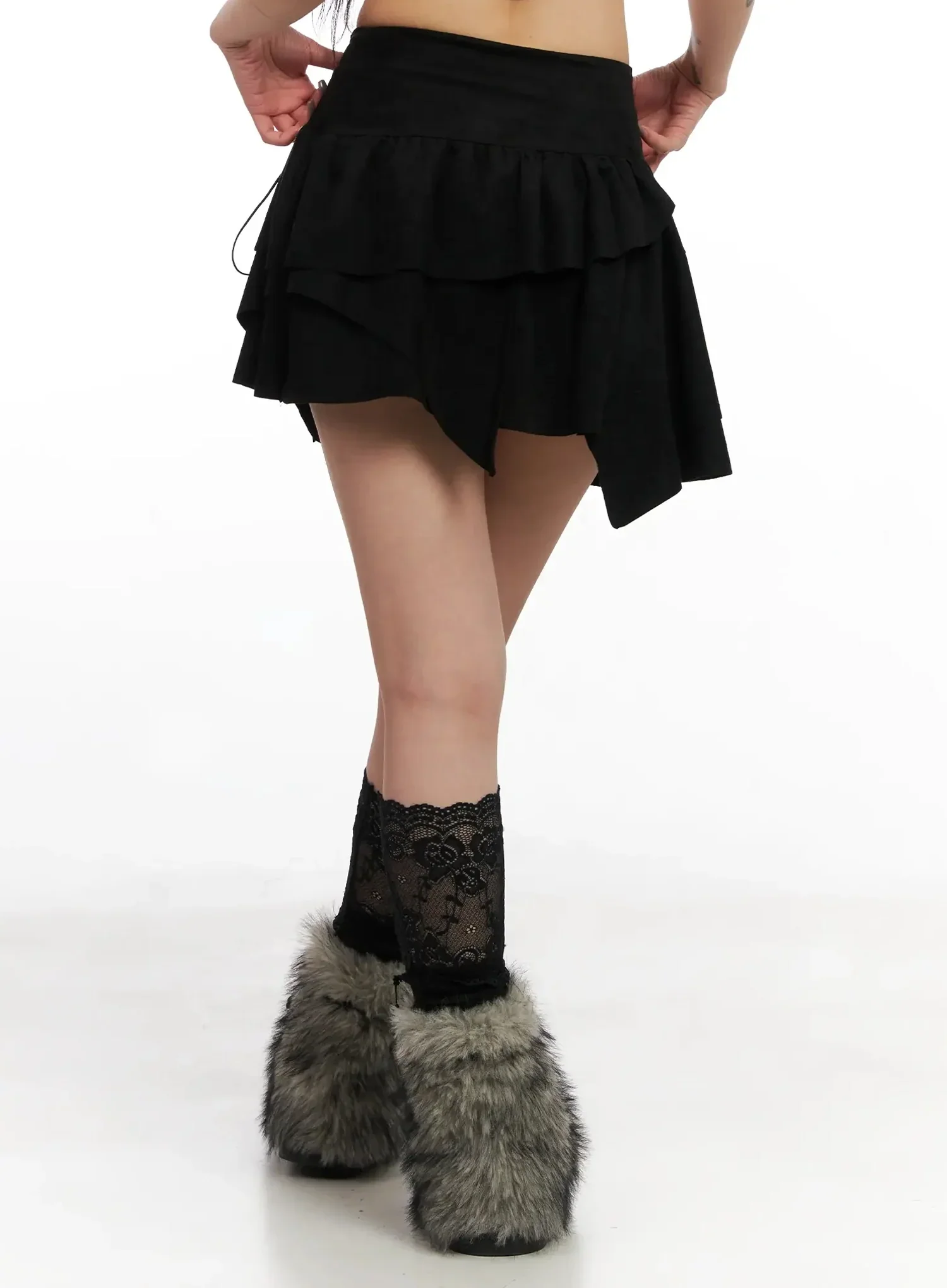 Side Lace-Up Ruffle Mini Skirt IN528 - Image 11