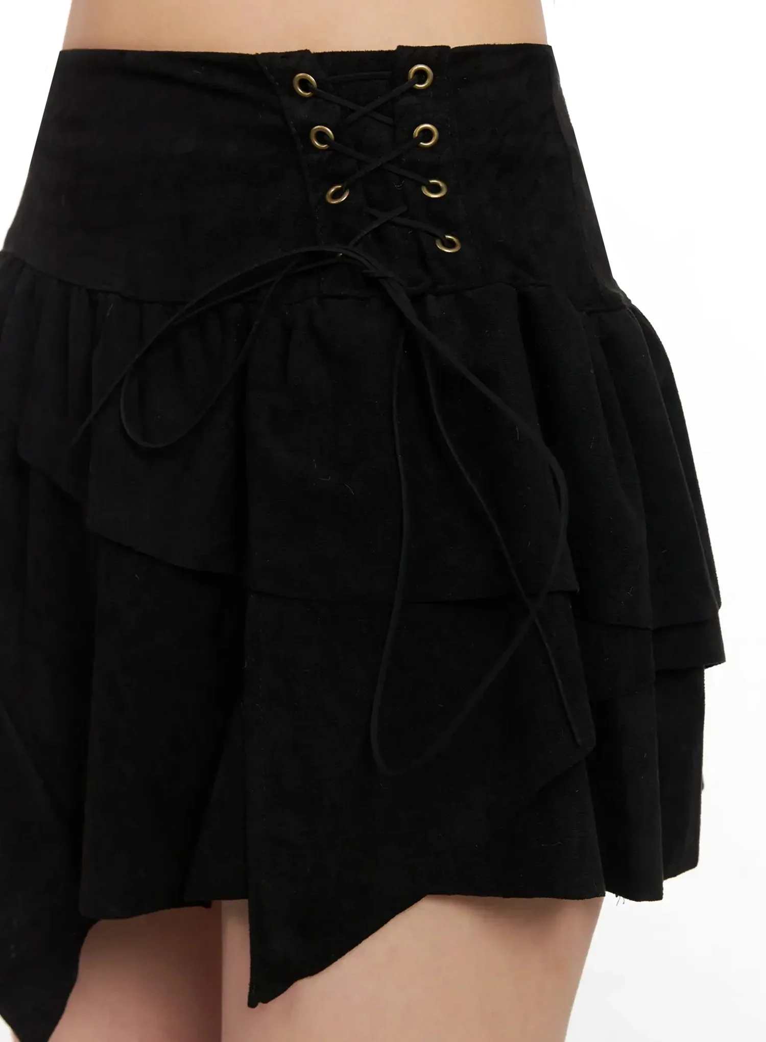 Side Lace-Up Ruffle Mini Skirt IN528 - Image 4