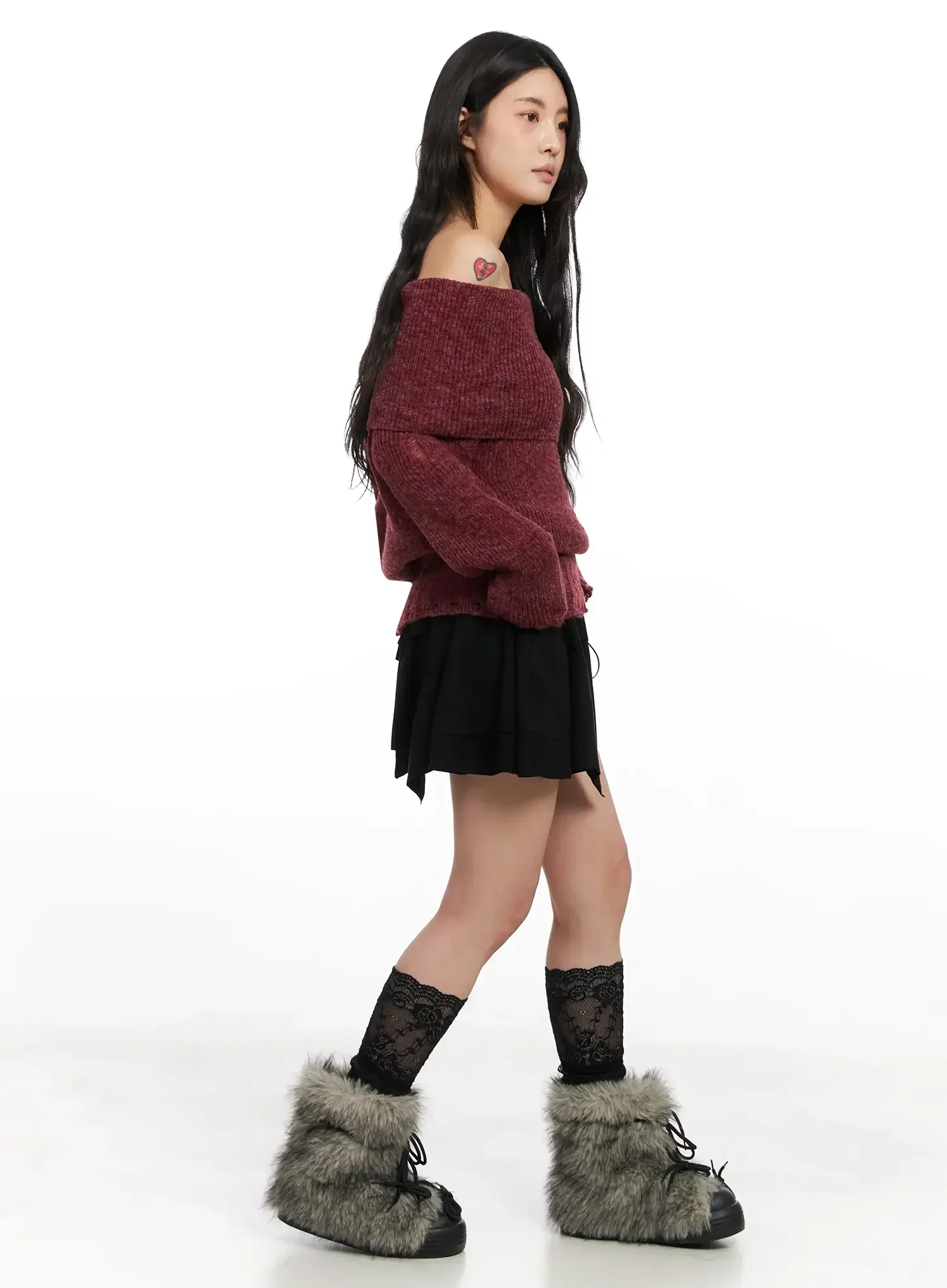 Side Lace-Up Ruffle Mini Skirt IN528 - Image 7