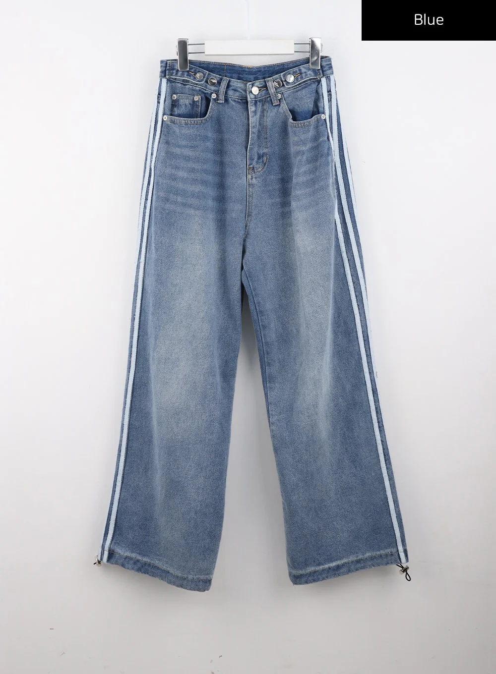 Side Stripes Wide Leg Jeans CS314 - Image 12