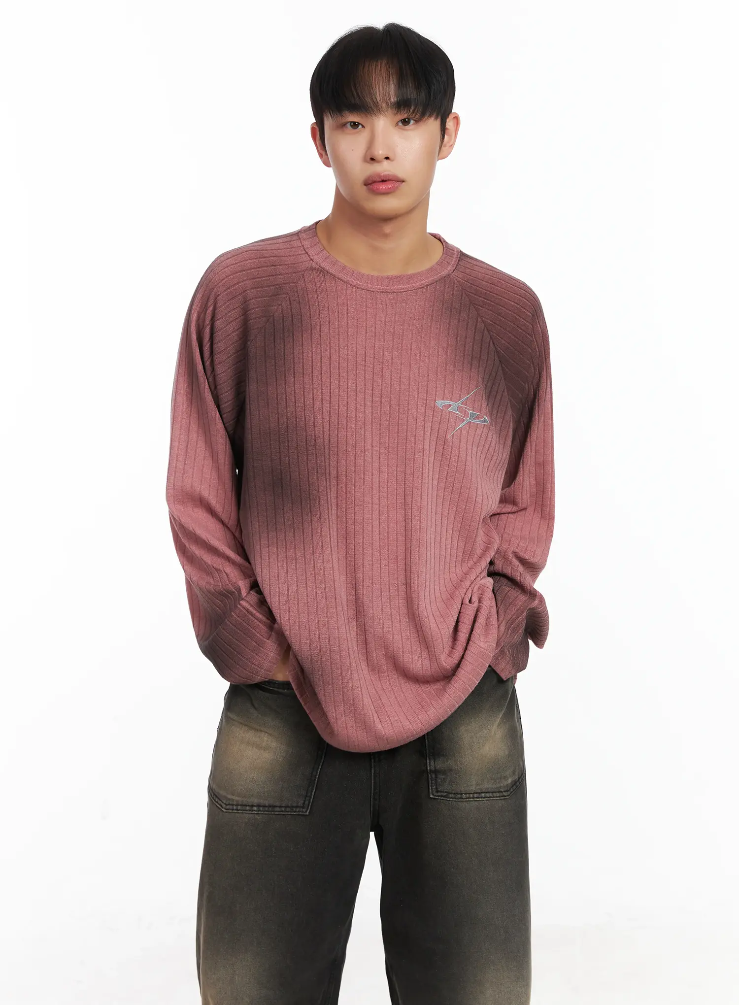 Simple Spray Paint Long Sleeve Tee ID515 - Image 2