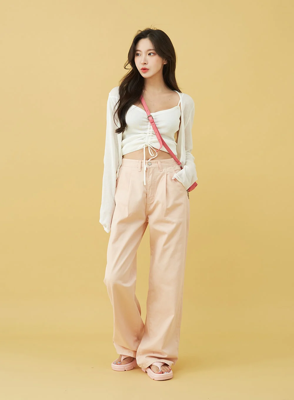 SIngle Pin-tuck Wide Cotton Pants BU13