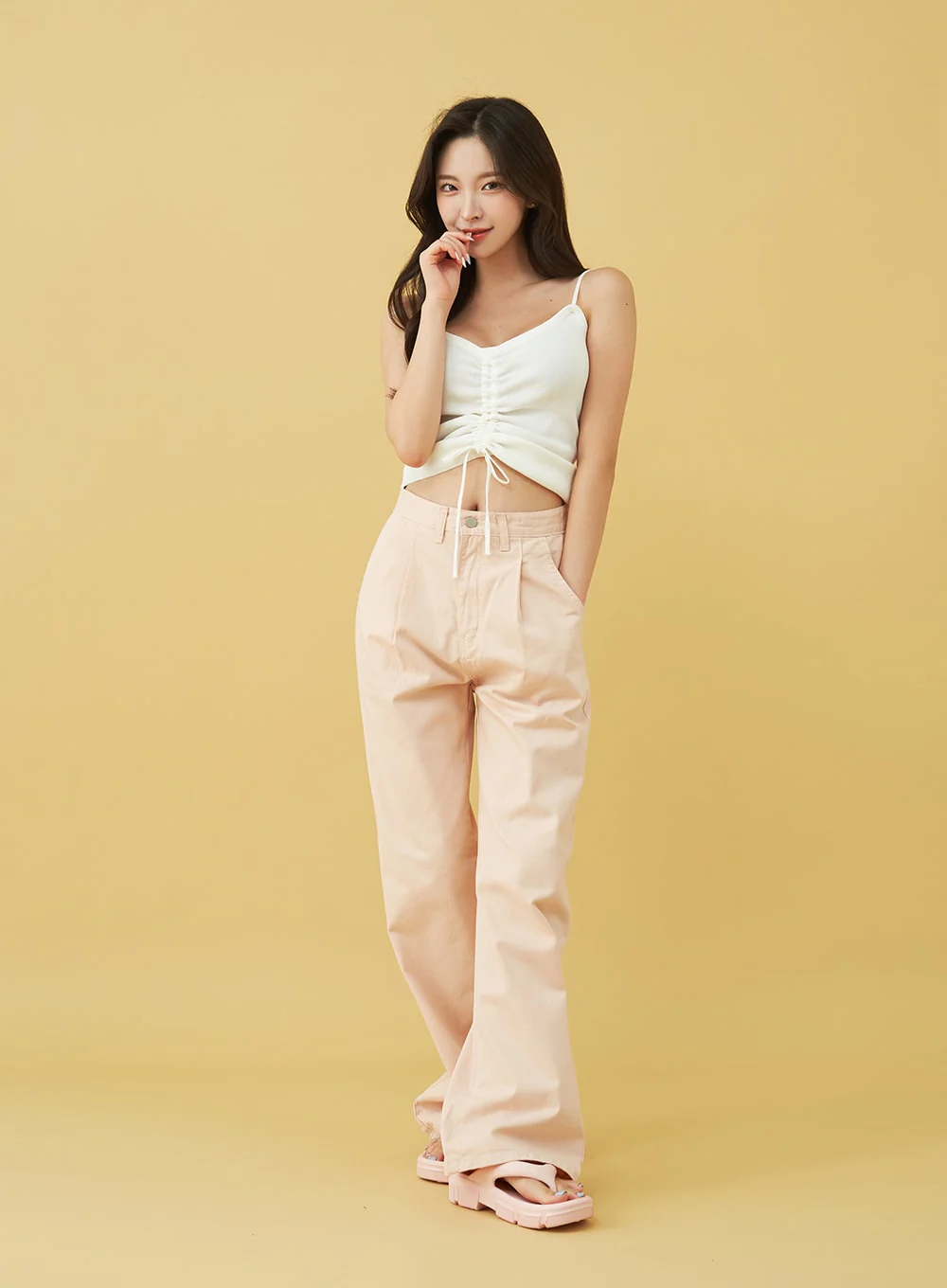 SIngle Pin-tuck Wide Cotton Pants BU13 - Image 16