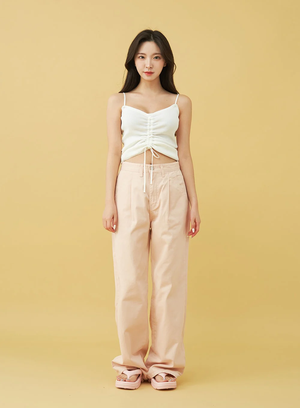 SIngle Pin-tuck Wide Cotton Pants BU13 - Image 17