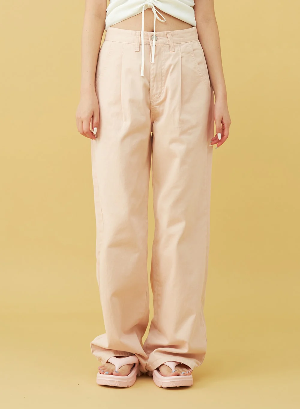 SIngle Pin-tuck Wide Cotton Pants BU13 - Image 20