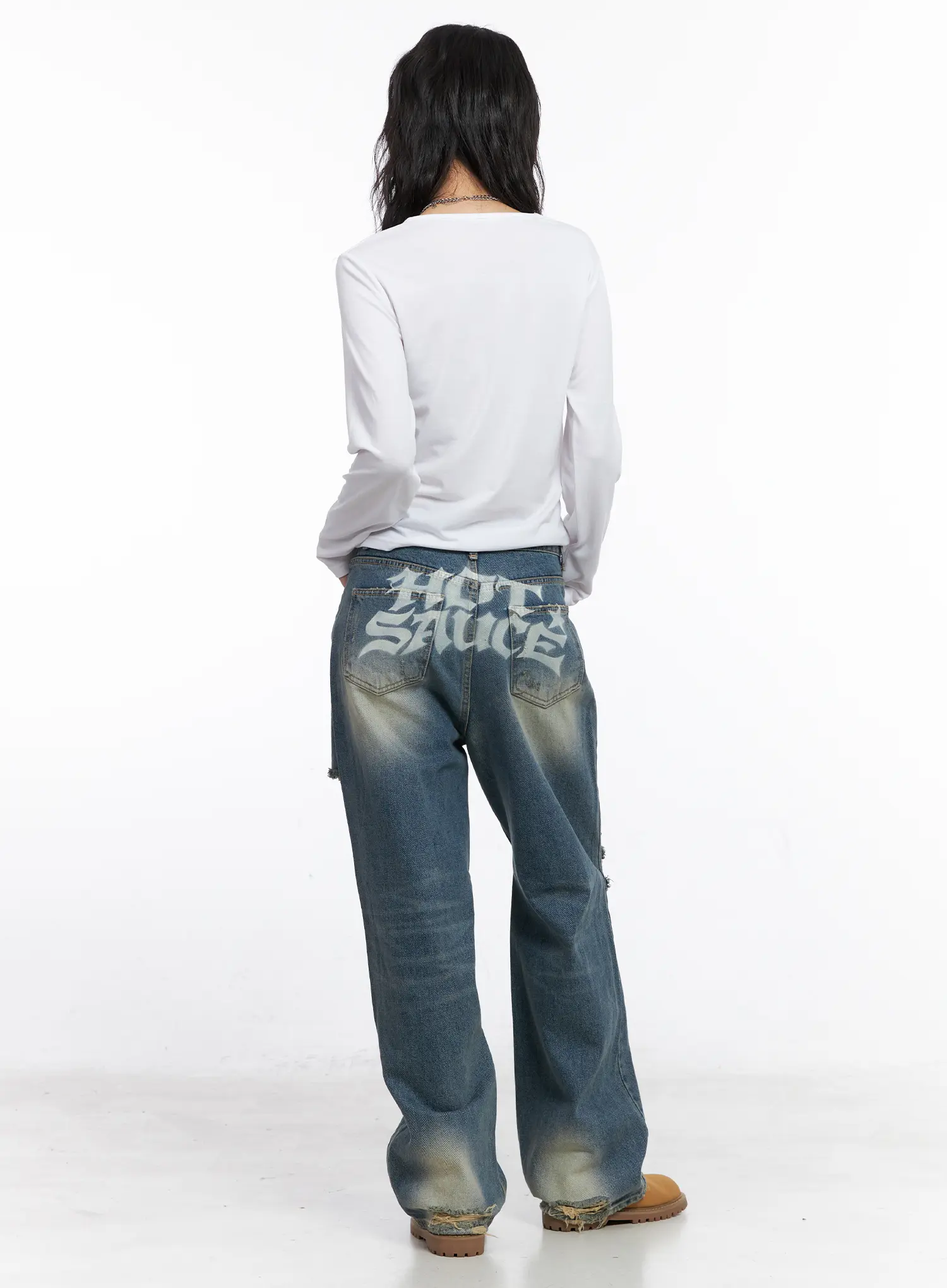 Siya Print Washed Wide-Leg Jeans CO508 - Image 10