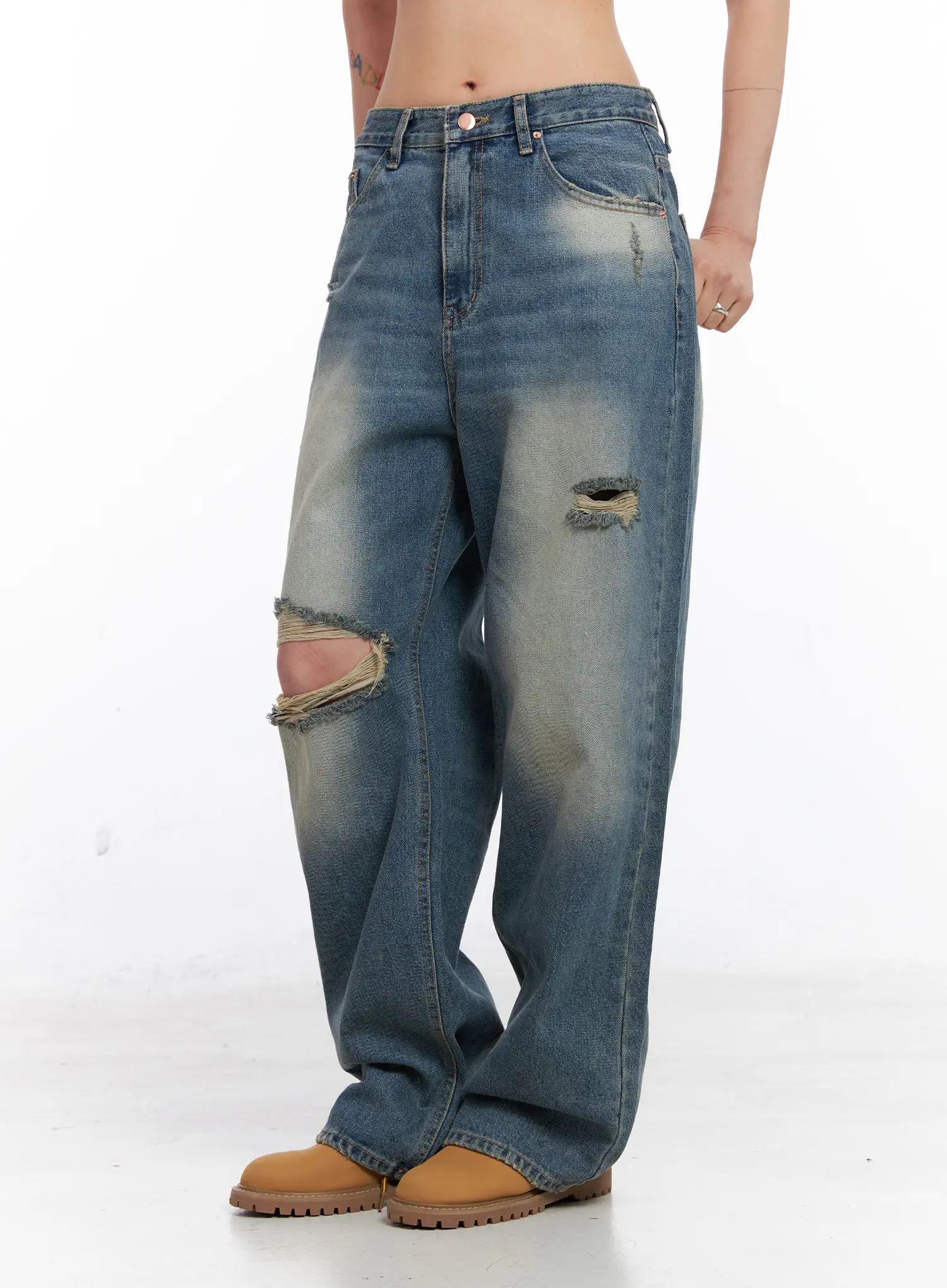 Siya Print Washed Wide-Leg Jeans CO508 - Image 6