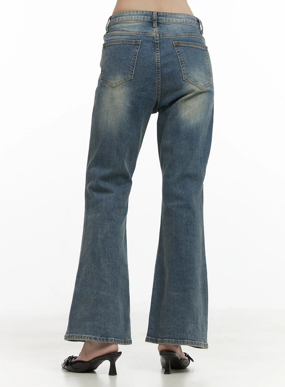Skye Washed Long Bootcut Jeans OO401 - Image 5