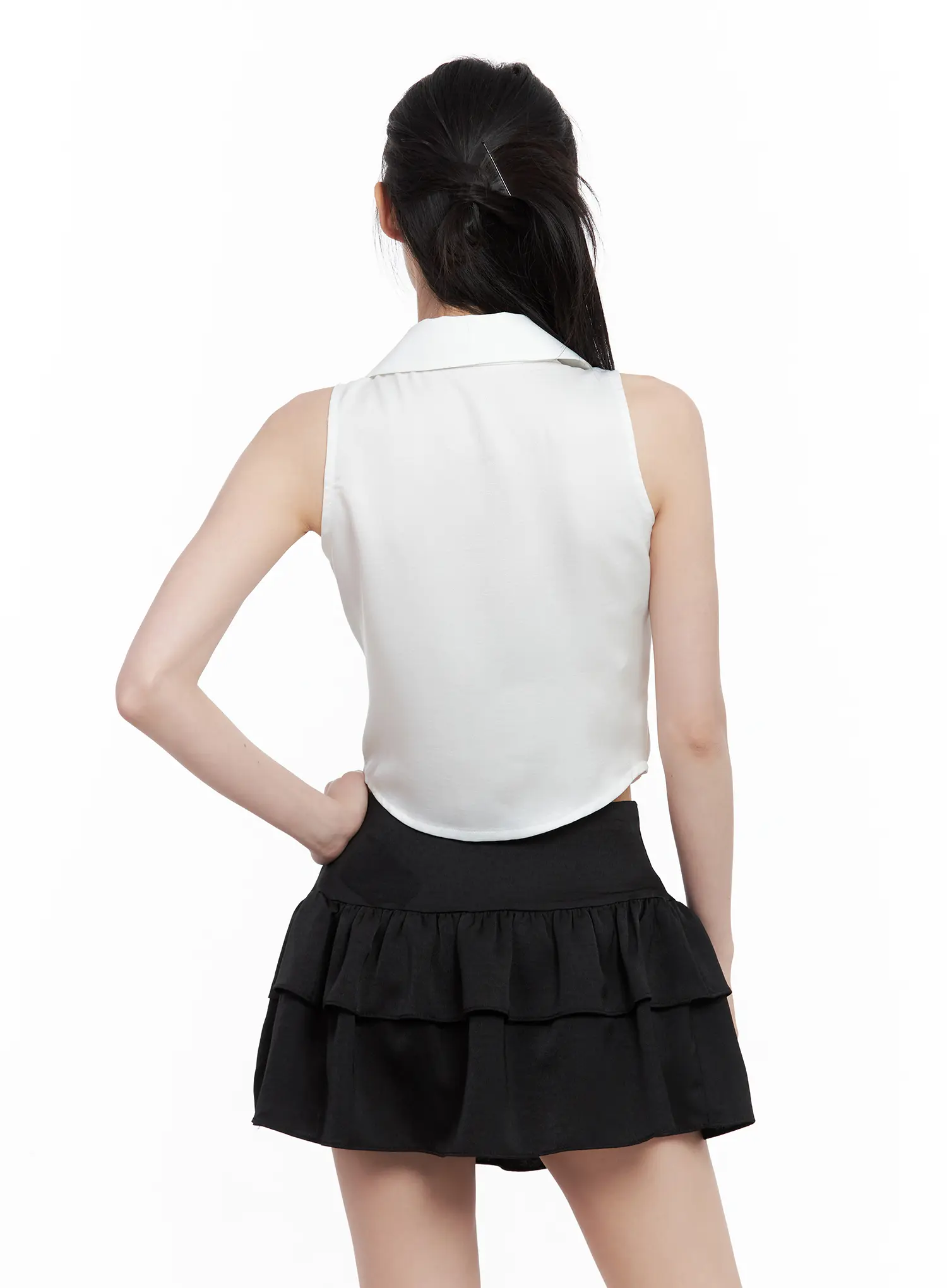 Sleeveless Collared Blouse CU530 - Image 7