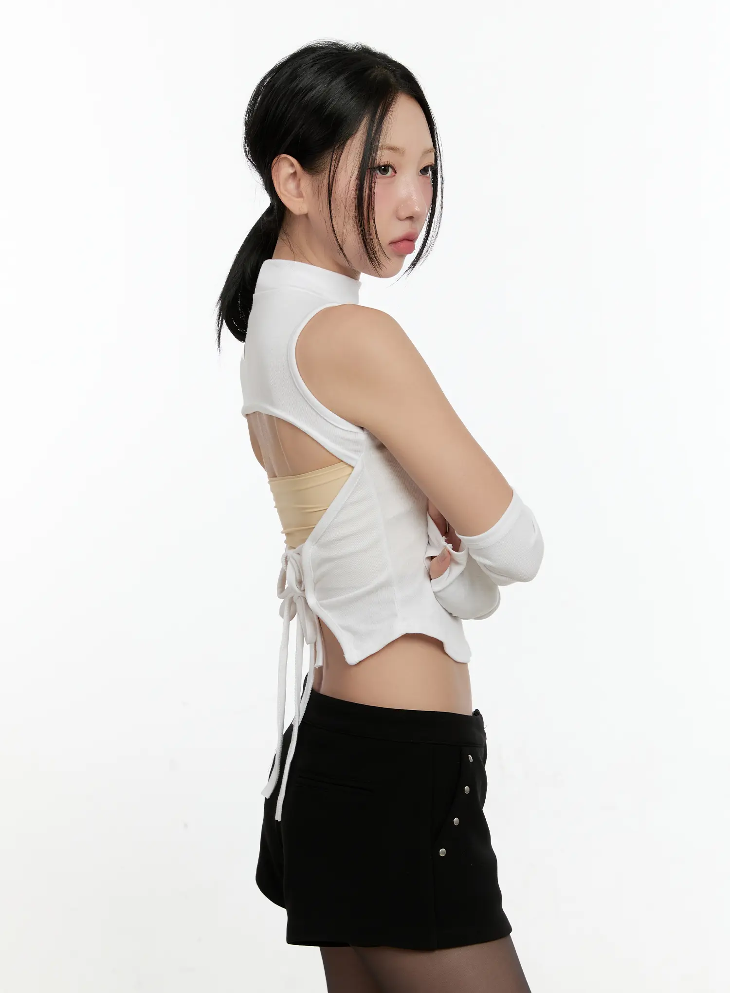 Sleeveless Knit Set With Arm Warmers CN506 - Image 2