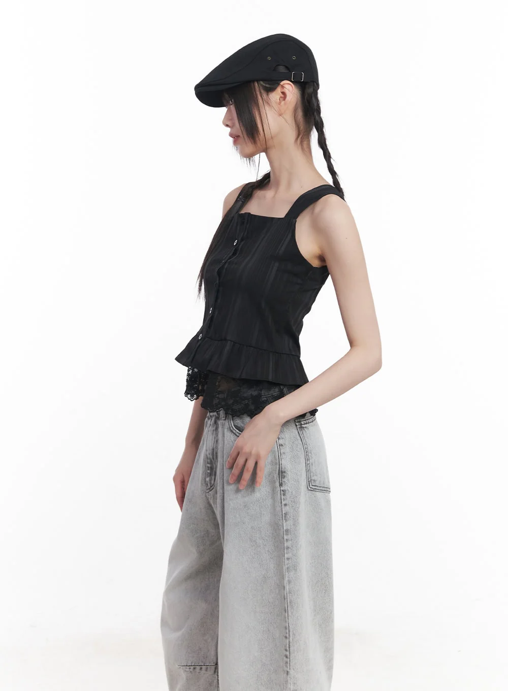 Sleeveless Lace Cropped Blouse CU506 - Image 6