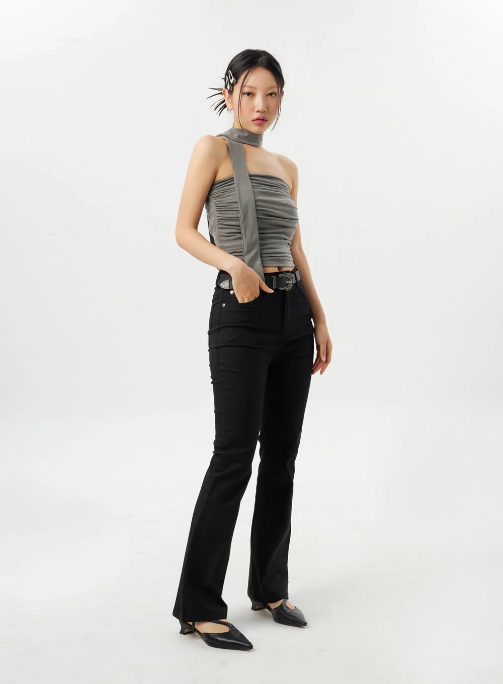 Slim Fit Bootcut Pants CY315 - Image 8