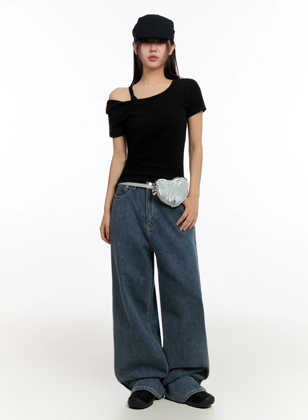 Slim-Fit Buttoned U Neck Top IU509 - Image 7