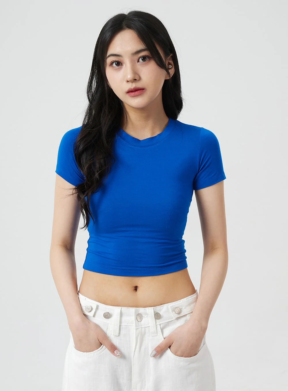 Slim Fit Crop Short Sleeve Tee BM304