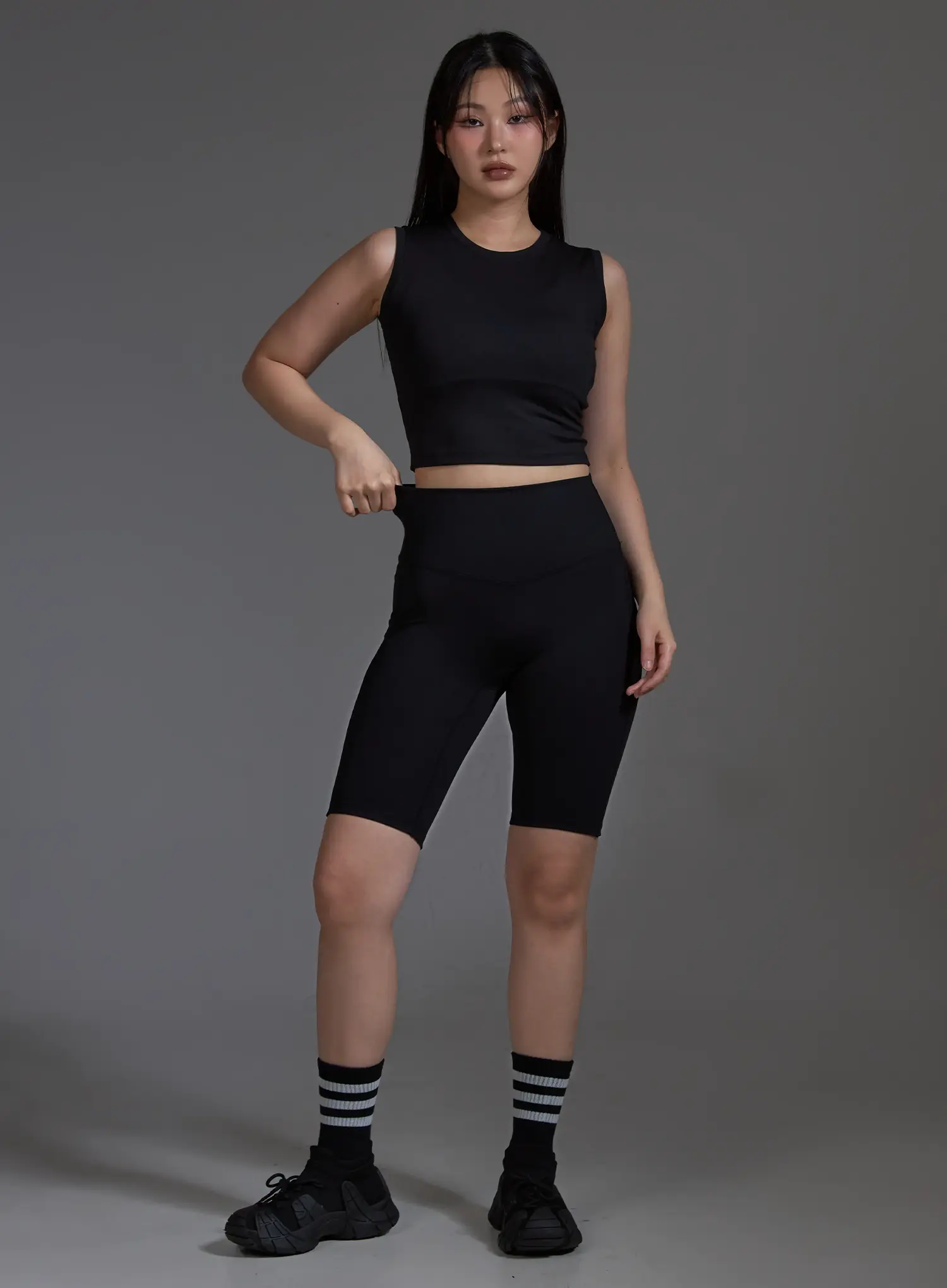 Slim Fit Cropped Sleeveless Top (Black) IO517 - Image 10