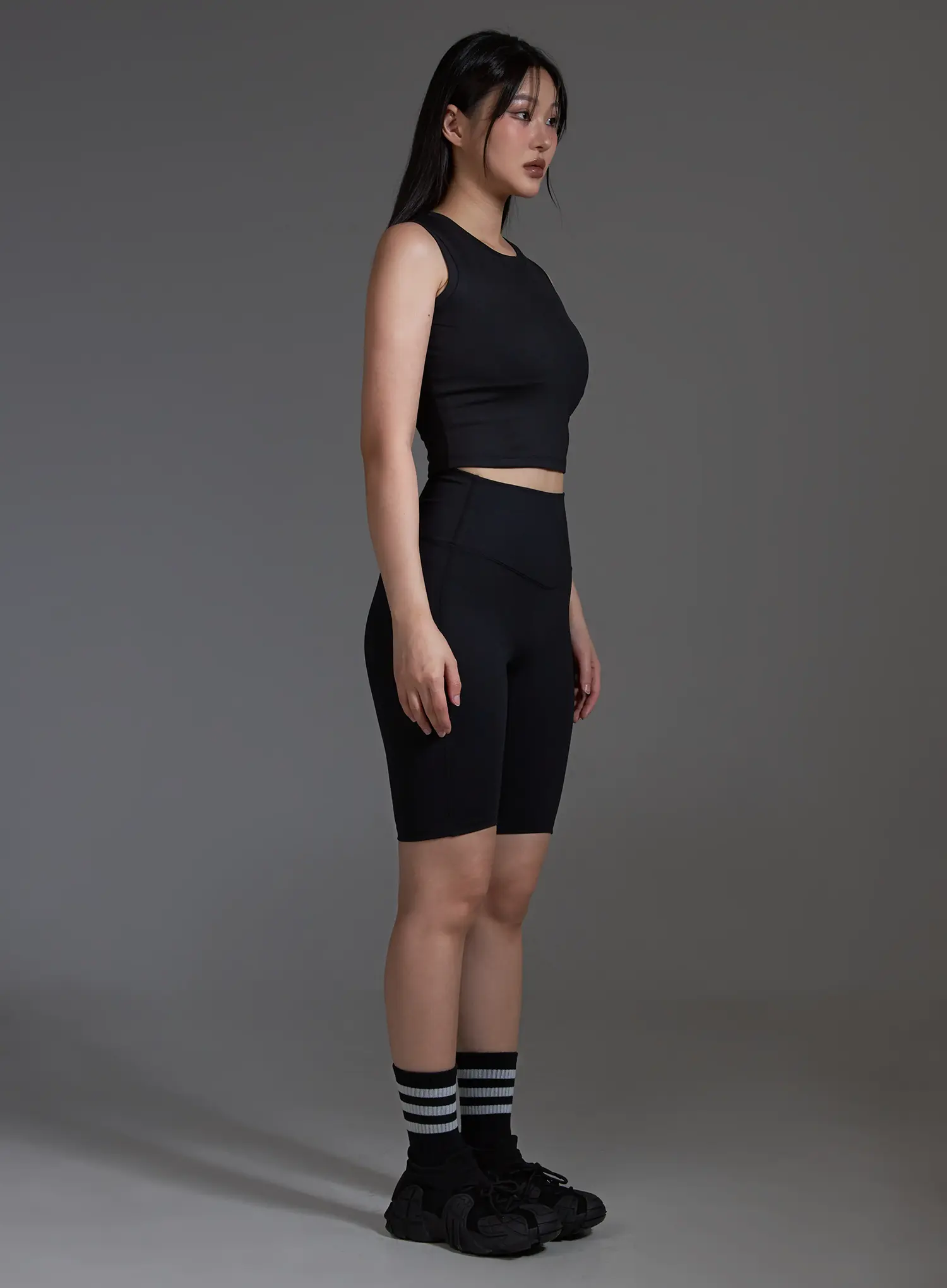 Slim Fit Cropped Sleeveless Top (Black) IO517 - Image 7