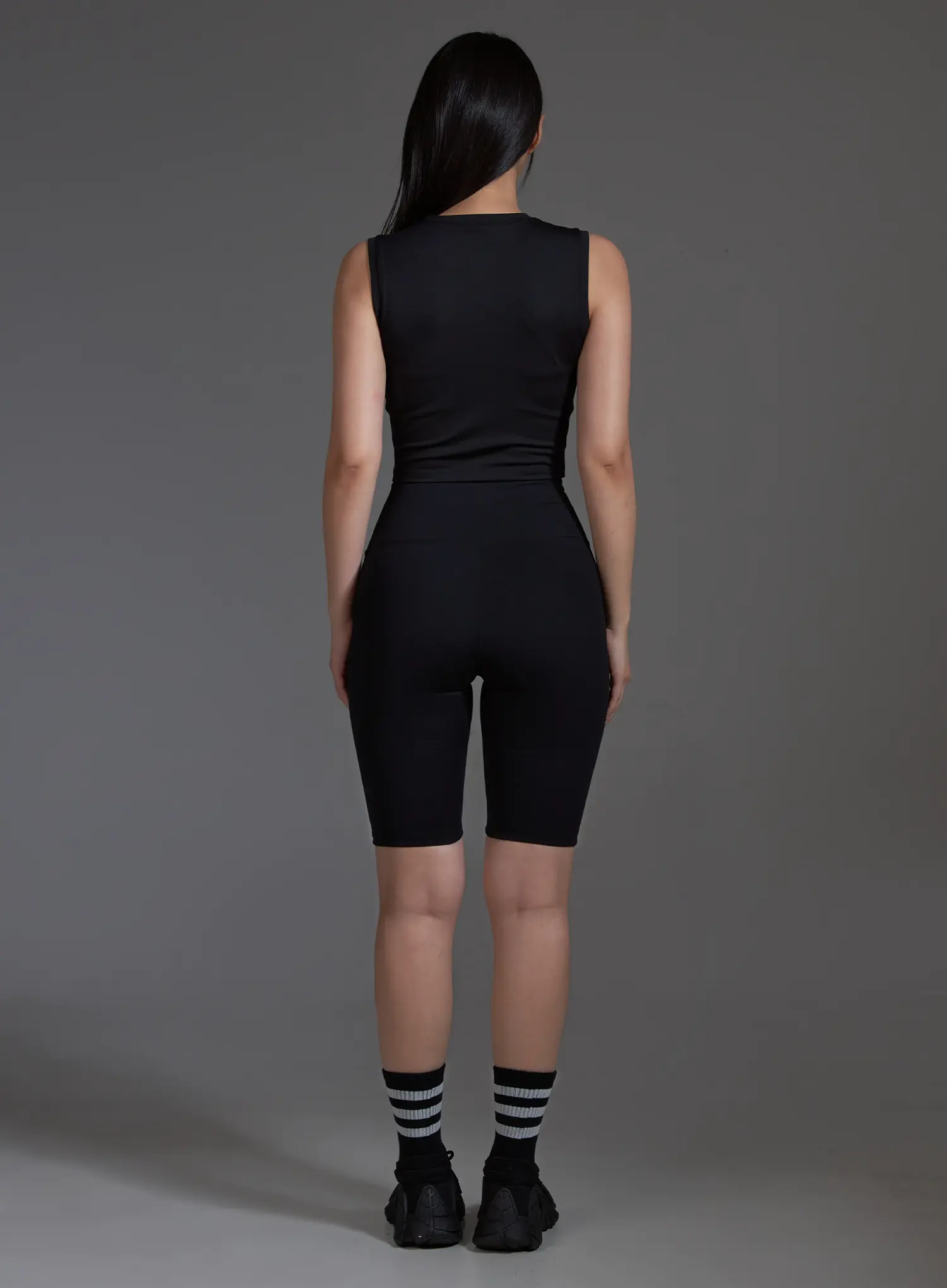 Slim Fit Cropped Sleeveless Top (Black) IO517 - Image 8
