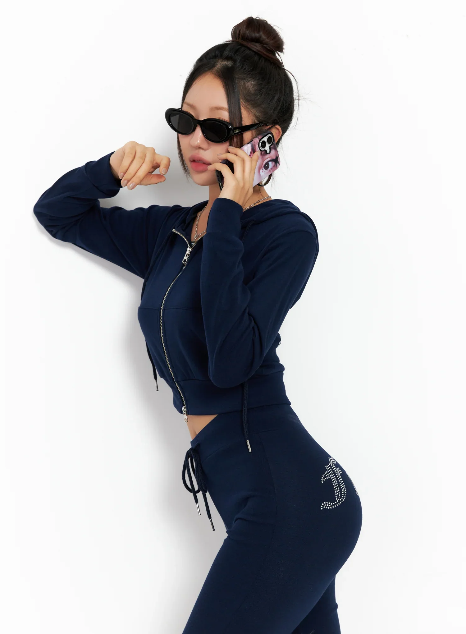 Slim Fit Cropped Zip-Up Hoodie CO515