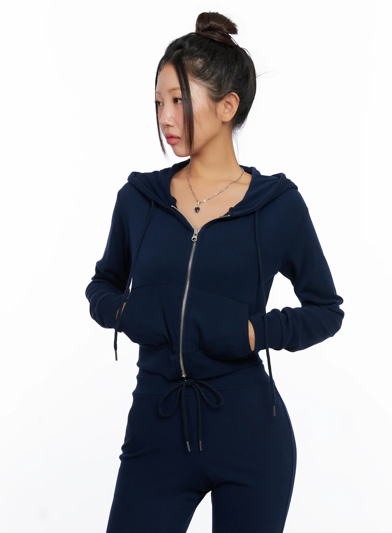 Slim Fit Cropped Zip-Up Hoodie CO515 - Image 6