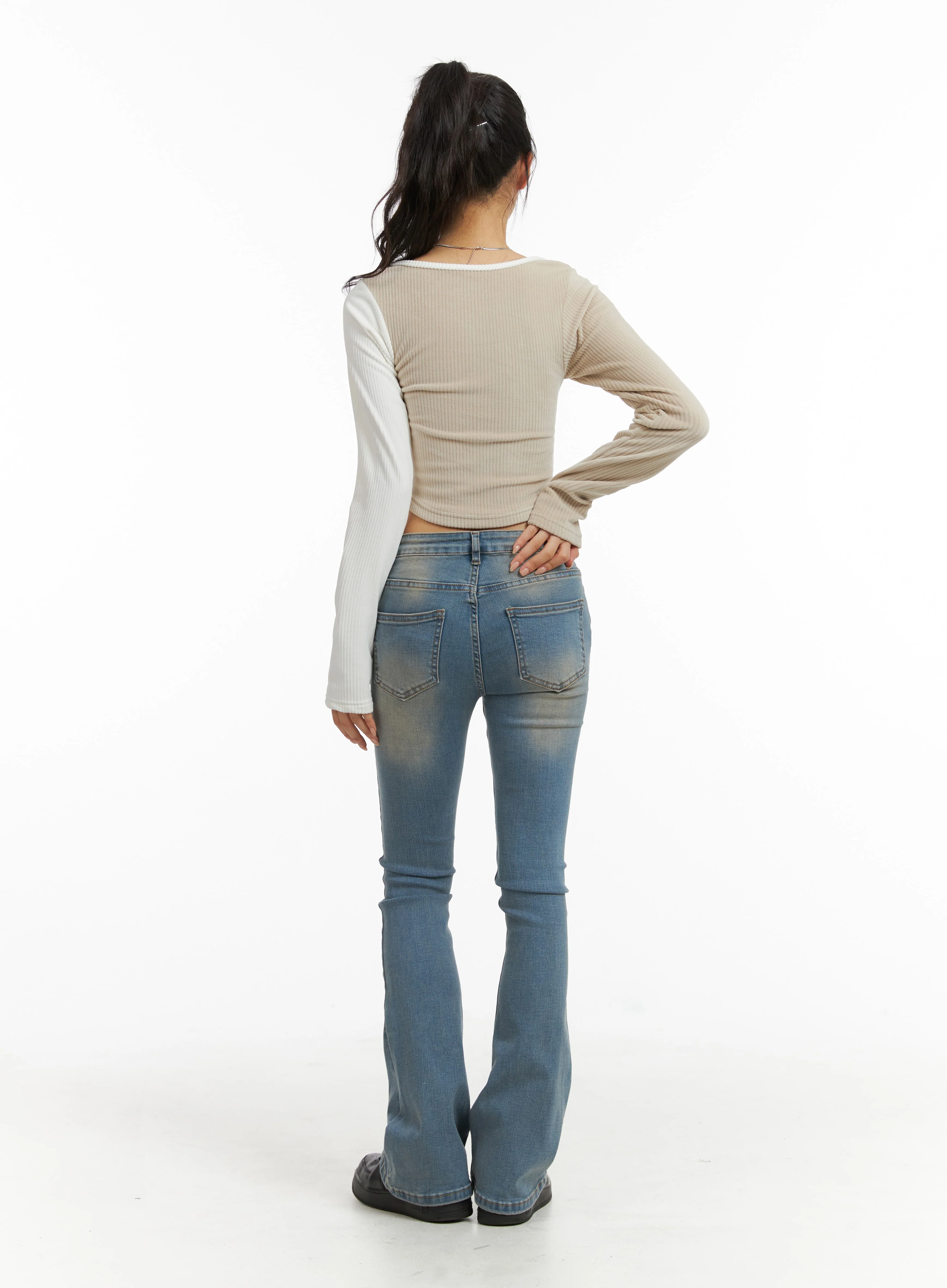 Slim Fit Denim Bootcut Jeans CJ410 - Image 7