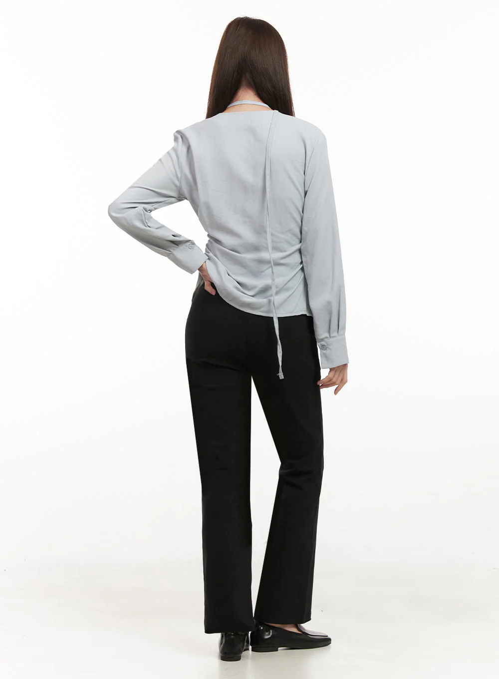 Slim-Fit Flared Slacks IF505 - Image 10