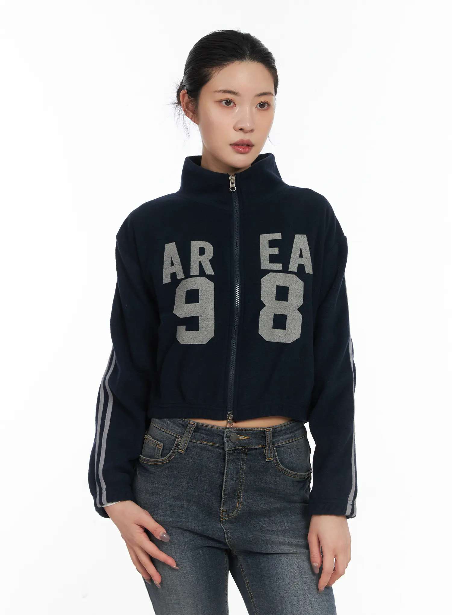 Slim-Fit Graphic Fleece Zip-Up CD509 - Image 2