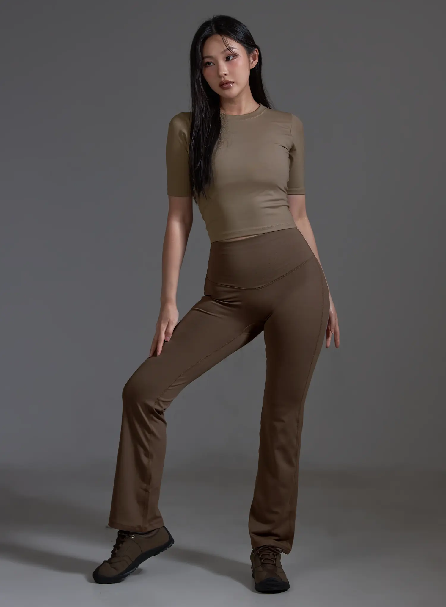 Slim Fit Half Sleeve Top (Beige) IO517 - Image 3