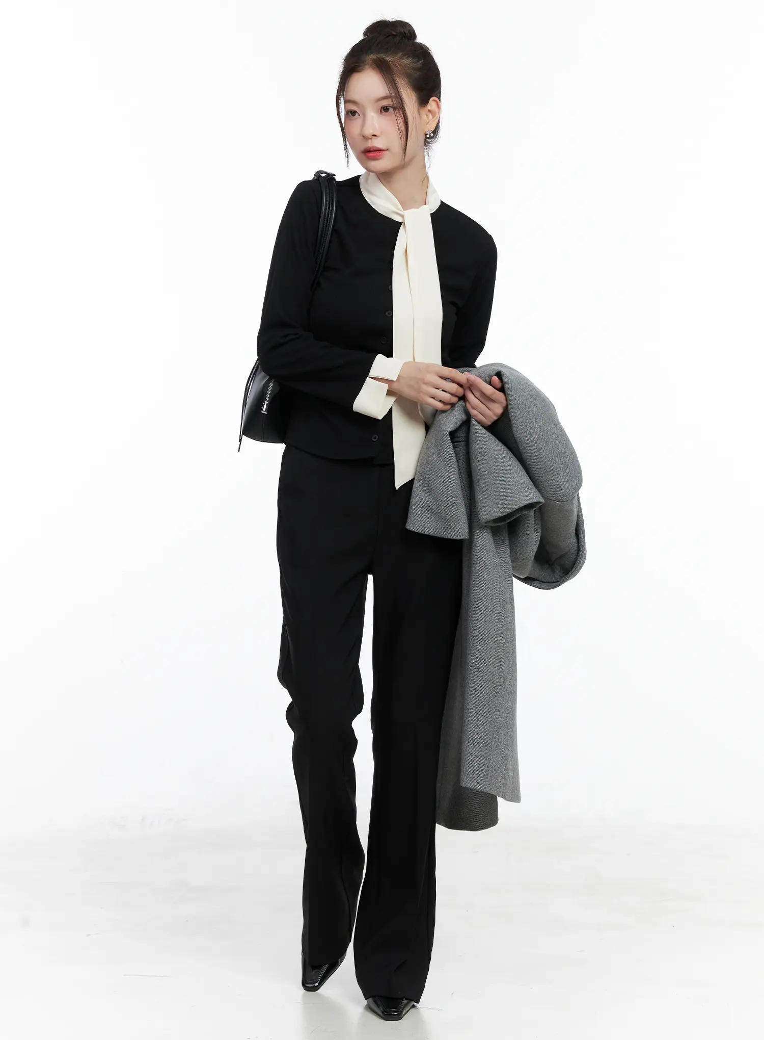 Slim-Fit Long Sleeve Scarf Blouse CN519 - Image 3