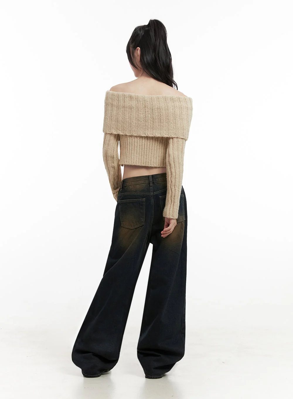 Slim-Fit Off-Shoulder Sweater ID402 - Image 11