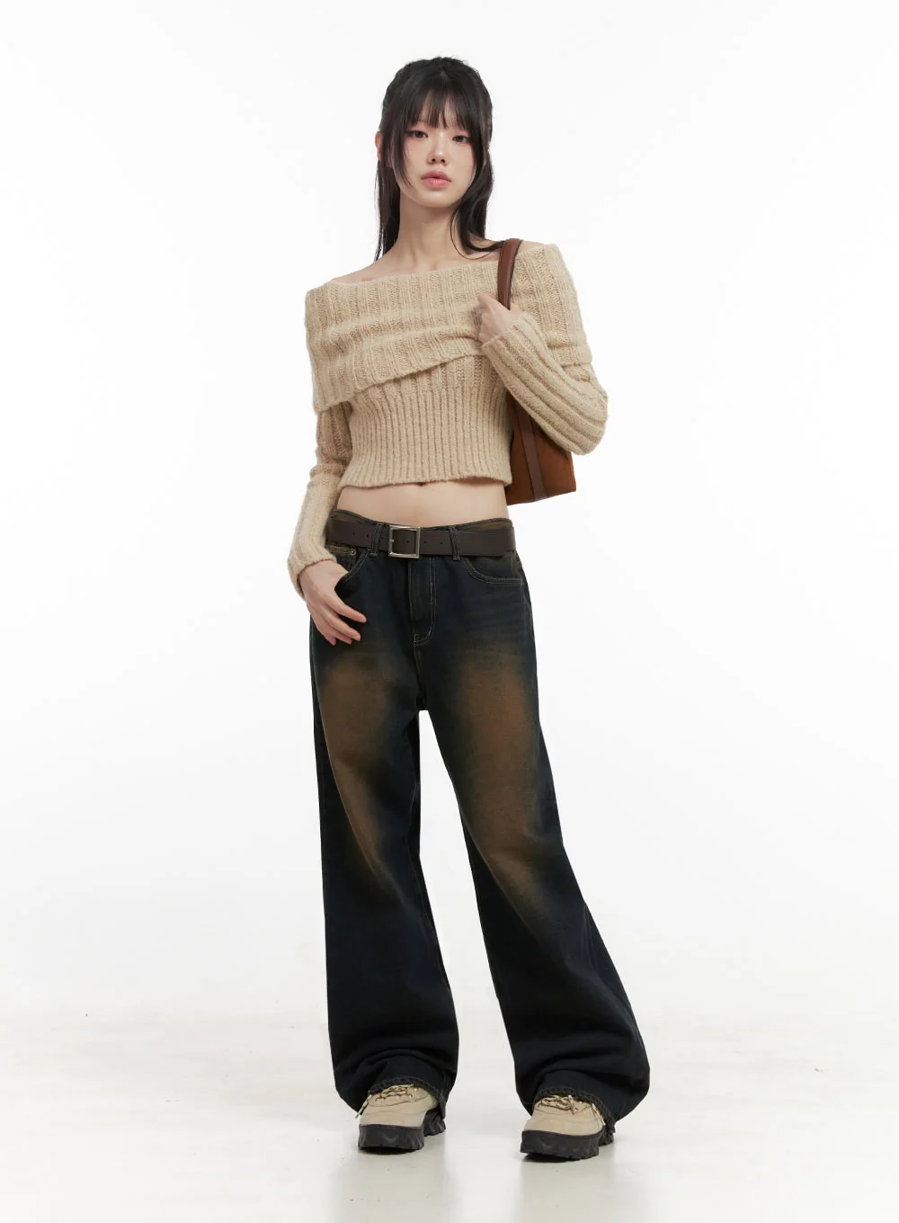 Slim-Fit Off-Shoulder Sweater ID402 - Image 3