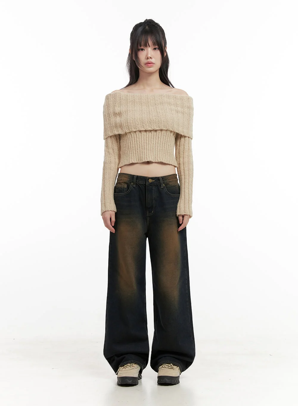 Slim-Fit Off-Shoulder Sweater ID402 - Image 5
