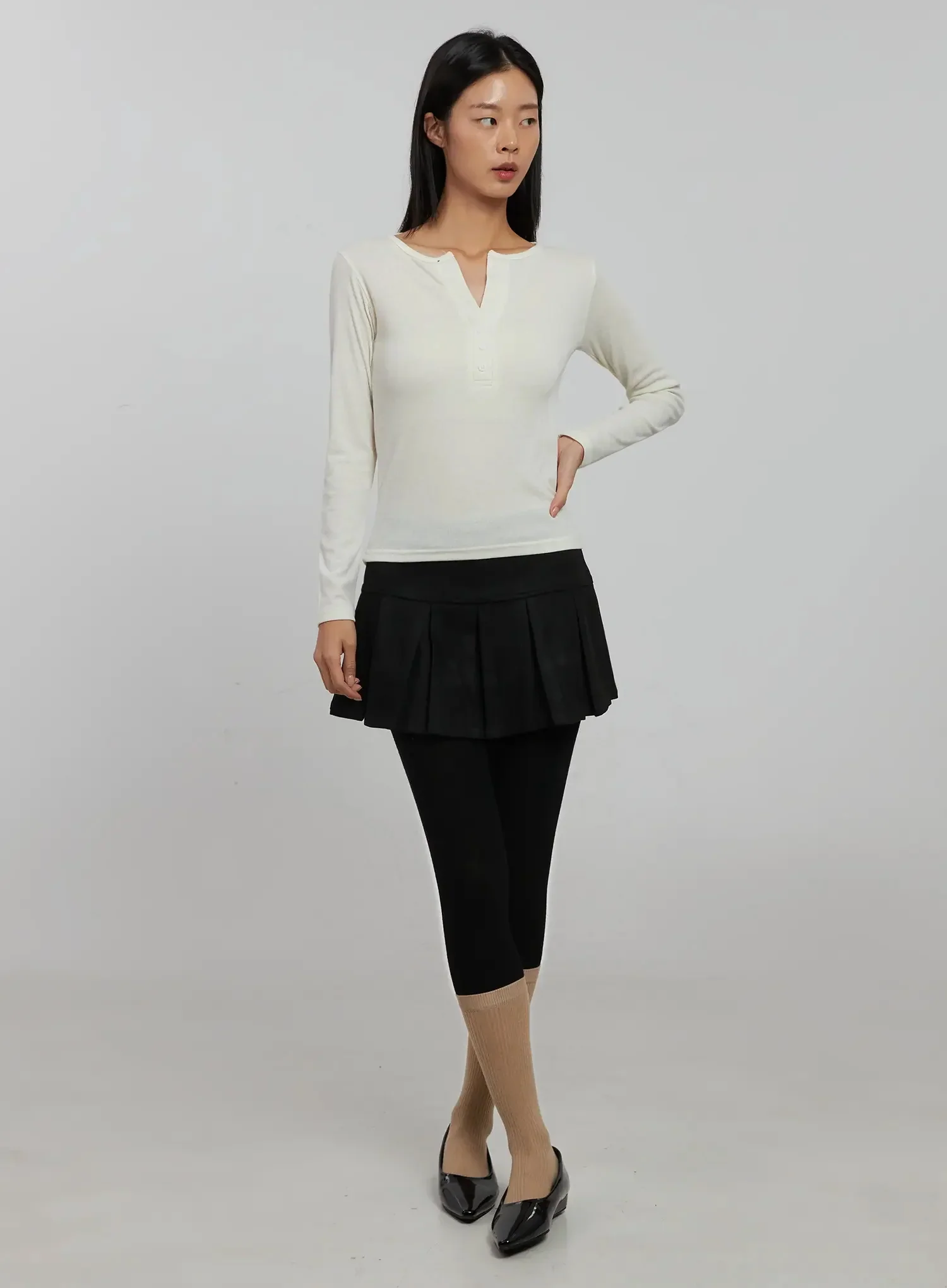 Slim Fit Ribbed Top IJ509 - Image 11