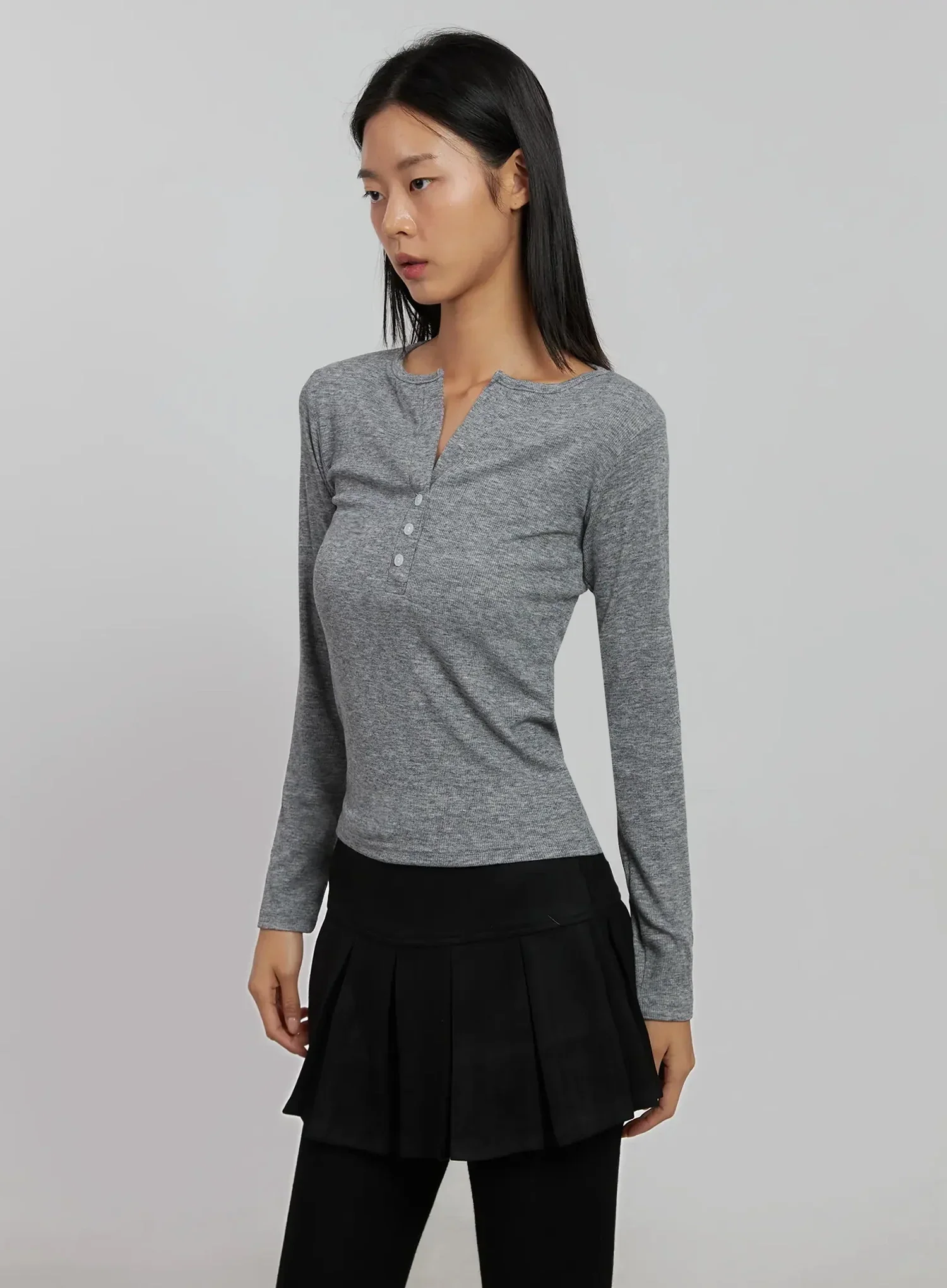Slim Fit Ribbed Top IJ509 - Image 12