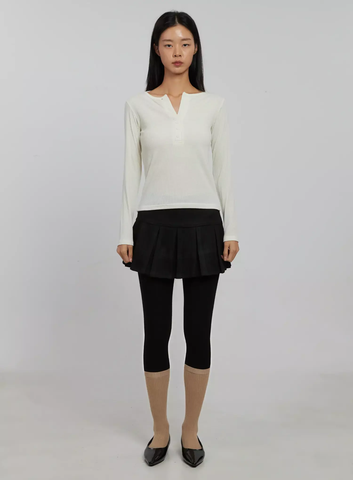 Slim Fit Ribbed Top IJ509 - Image 7