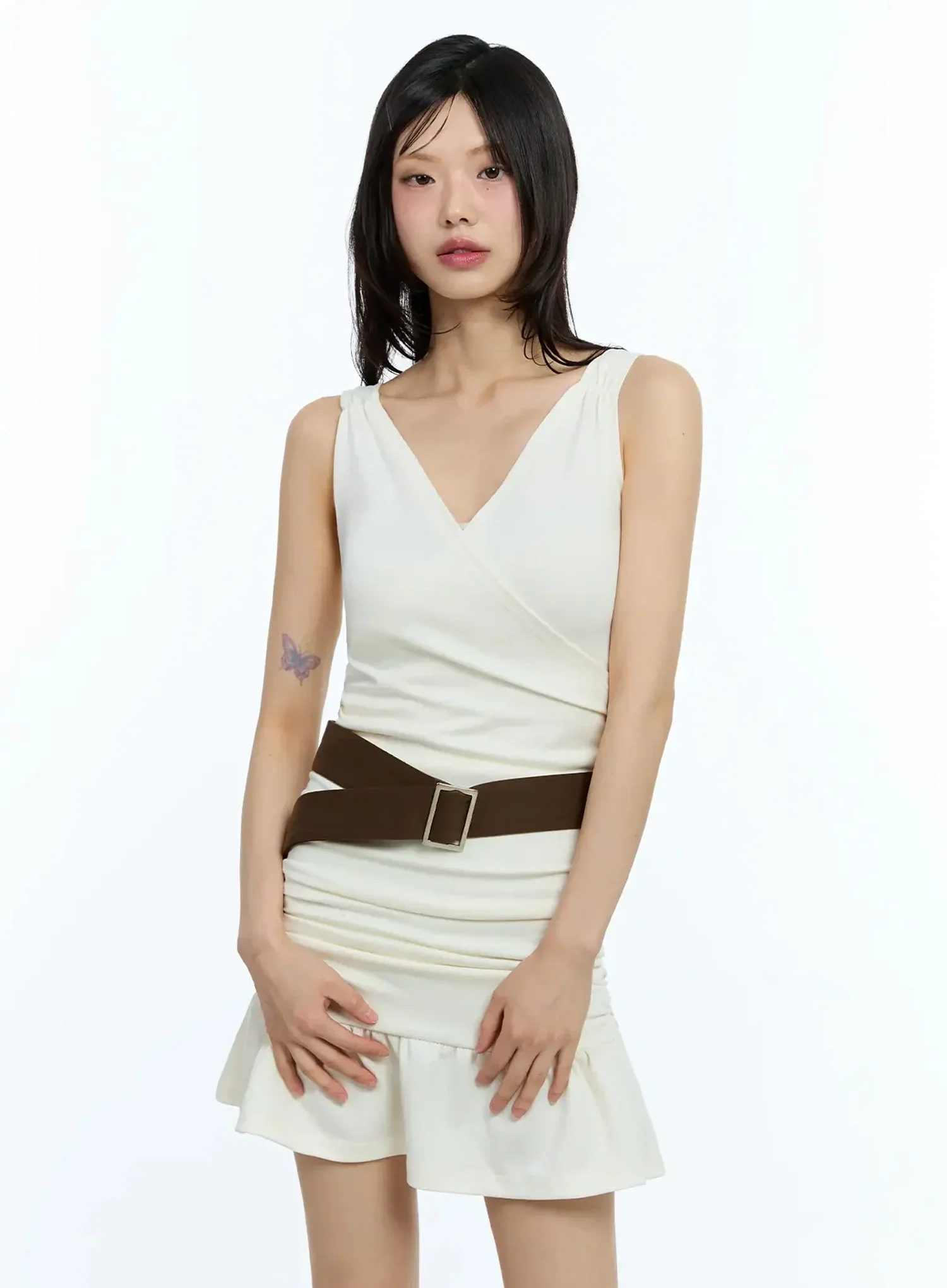 Slim-Fit Shirred Mini Dress IU523 - Image 9