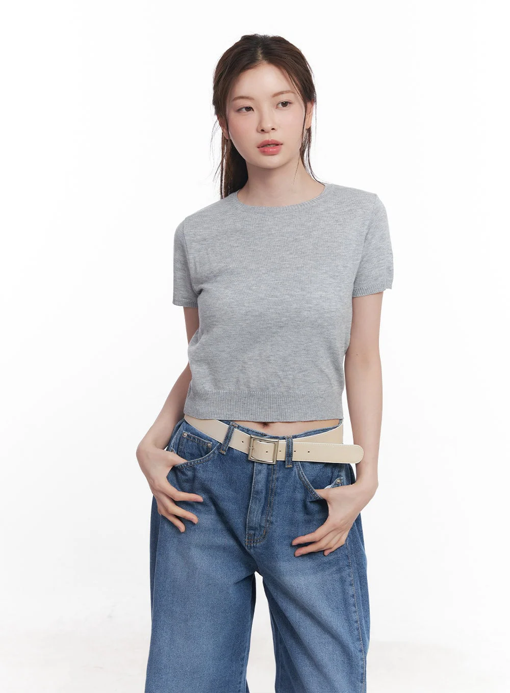 Slim-Fit Short Sleeve Sweater CY519 - Image 12
