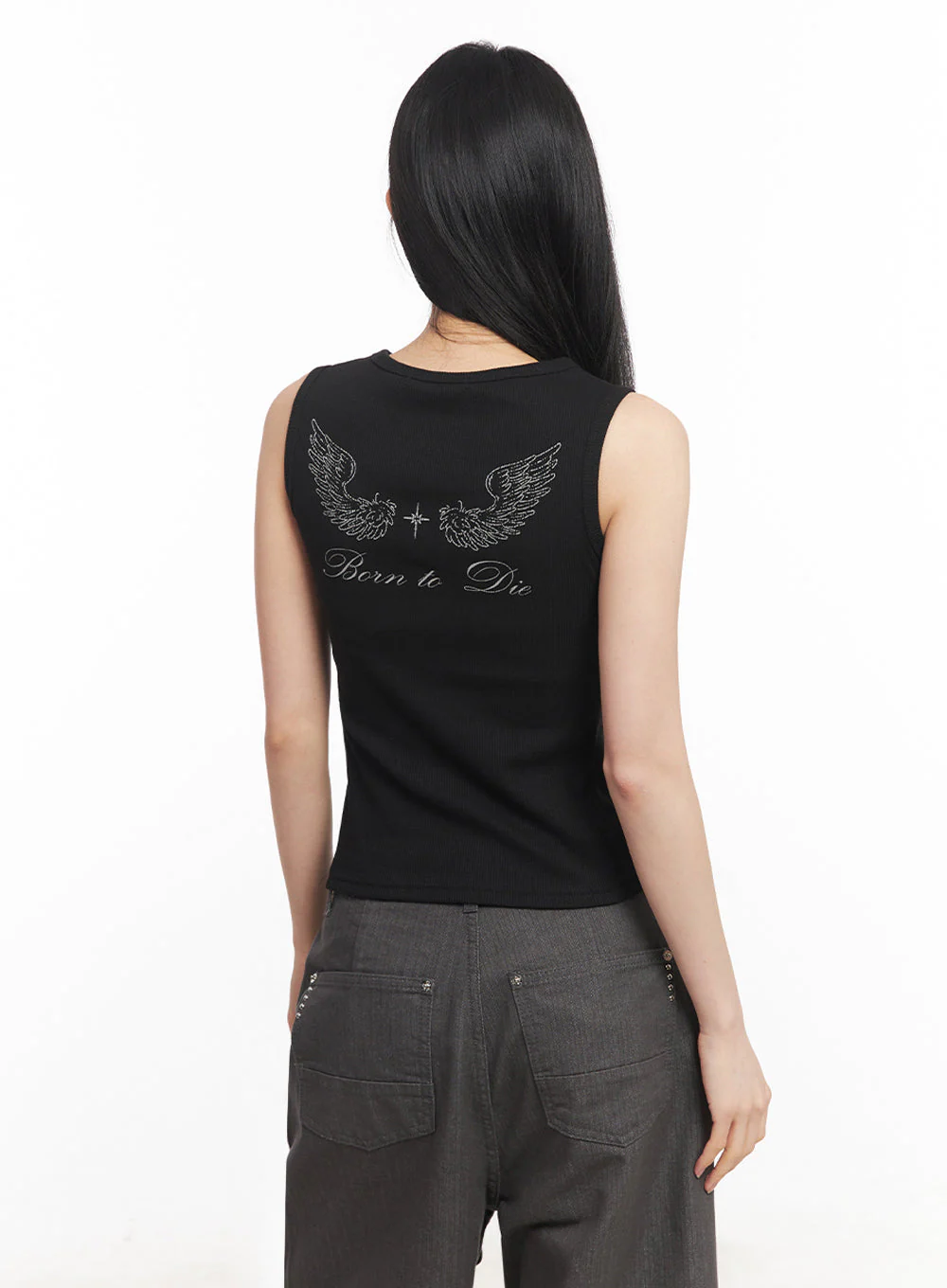 Slim-Fit Sleeveless Star Graphic Top IY516 - Image 19