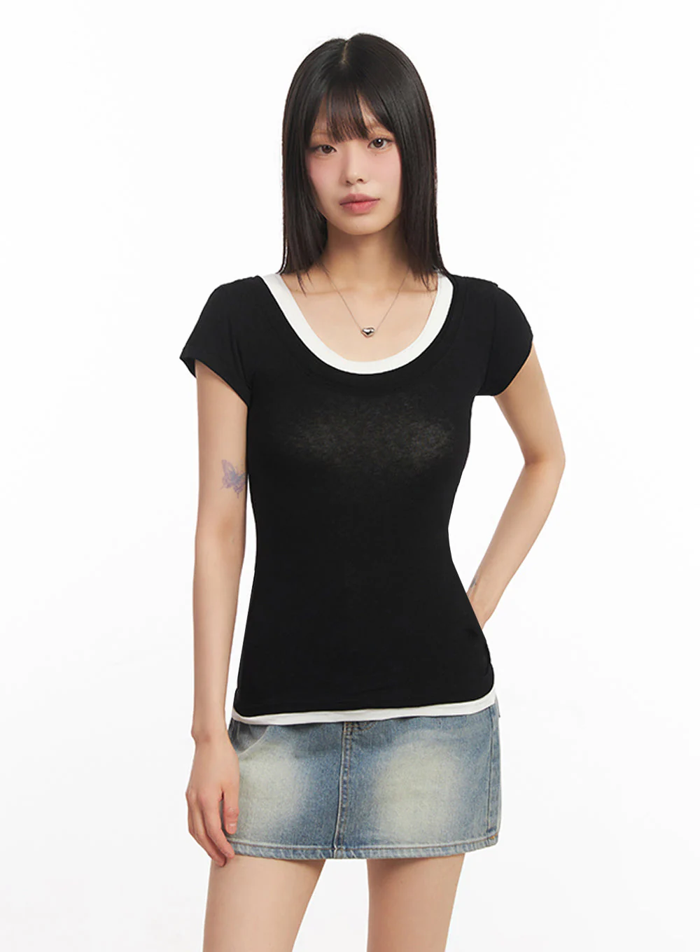 Slim-Fit Slightly Sheer Top IA528 - Image 18