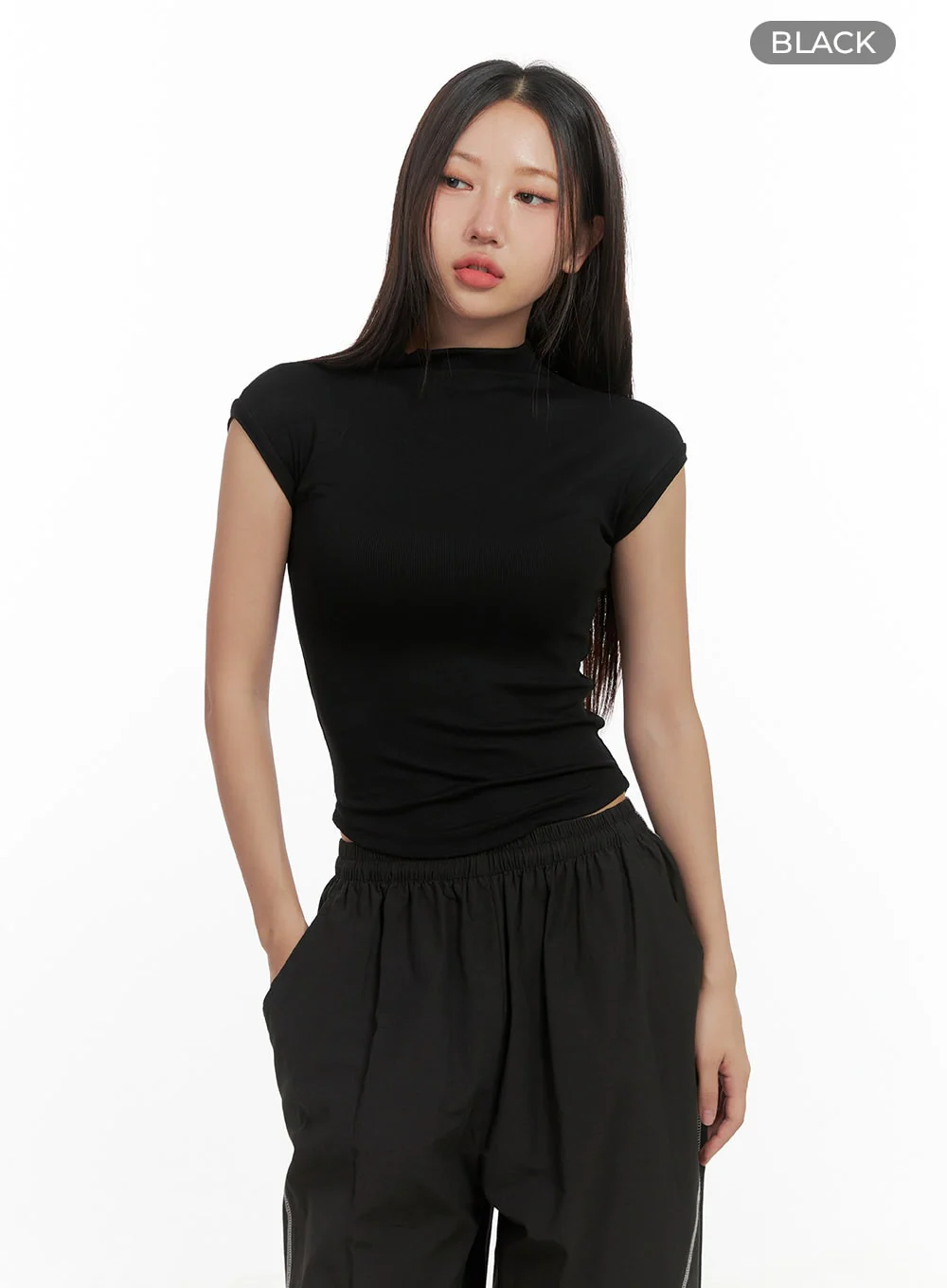 Slim Fit Turtle Neck Crop Top CO402 - Image 7