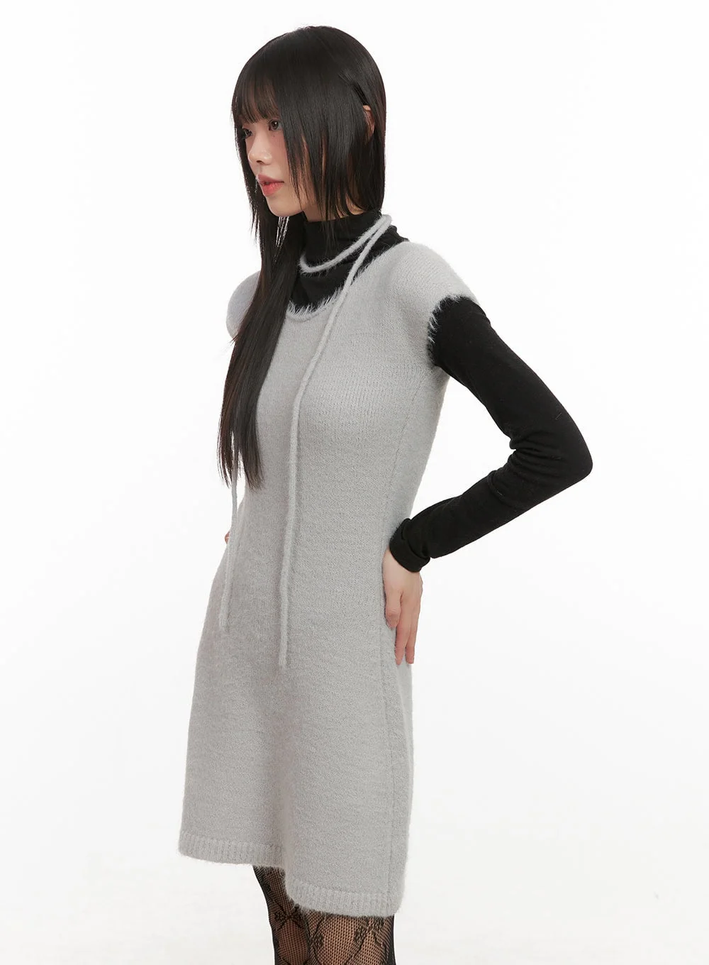 Slim-Fit Wool Blend Mini Dress CJ506 - Image 4
